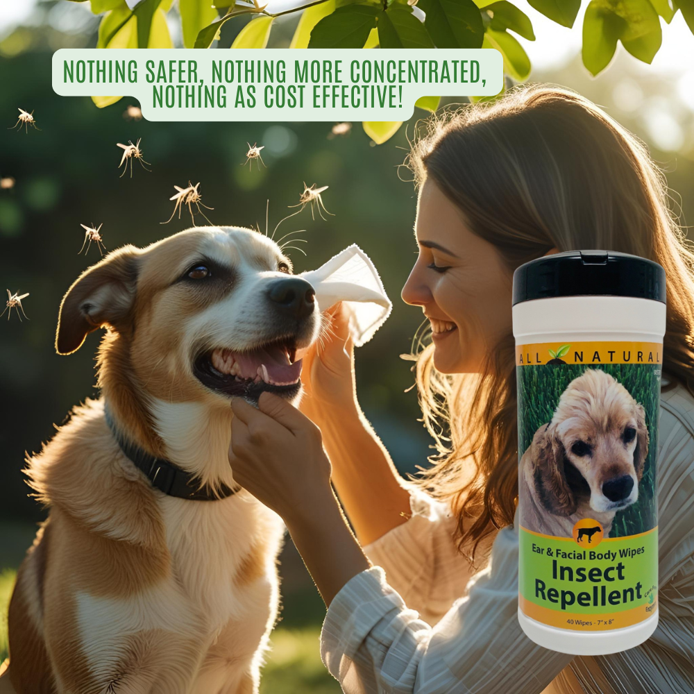 Natural Flea & Tick Repellent Wipes for Dogs | Dog Insect Wipes | 40 Count
