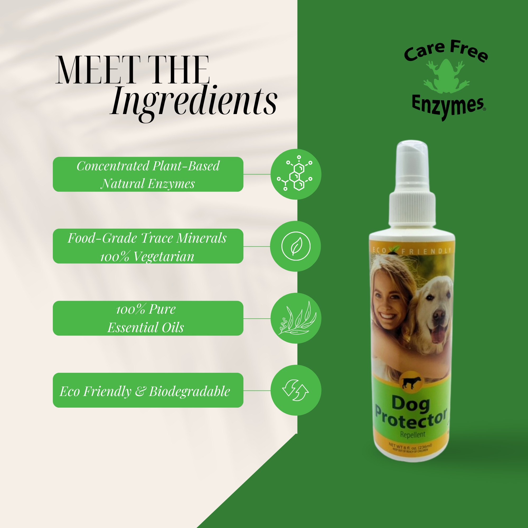 Natural Bee & Wasp Repellent for Dogs | Stinging Insect Deterrent | Dog Protector Repellent | 8 oz & 16 oz