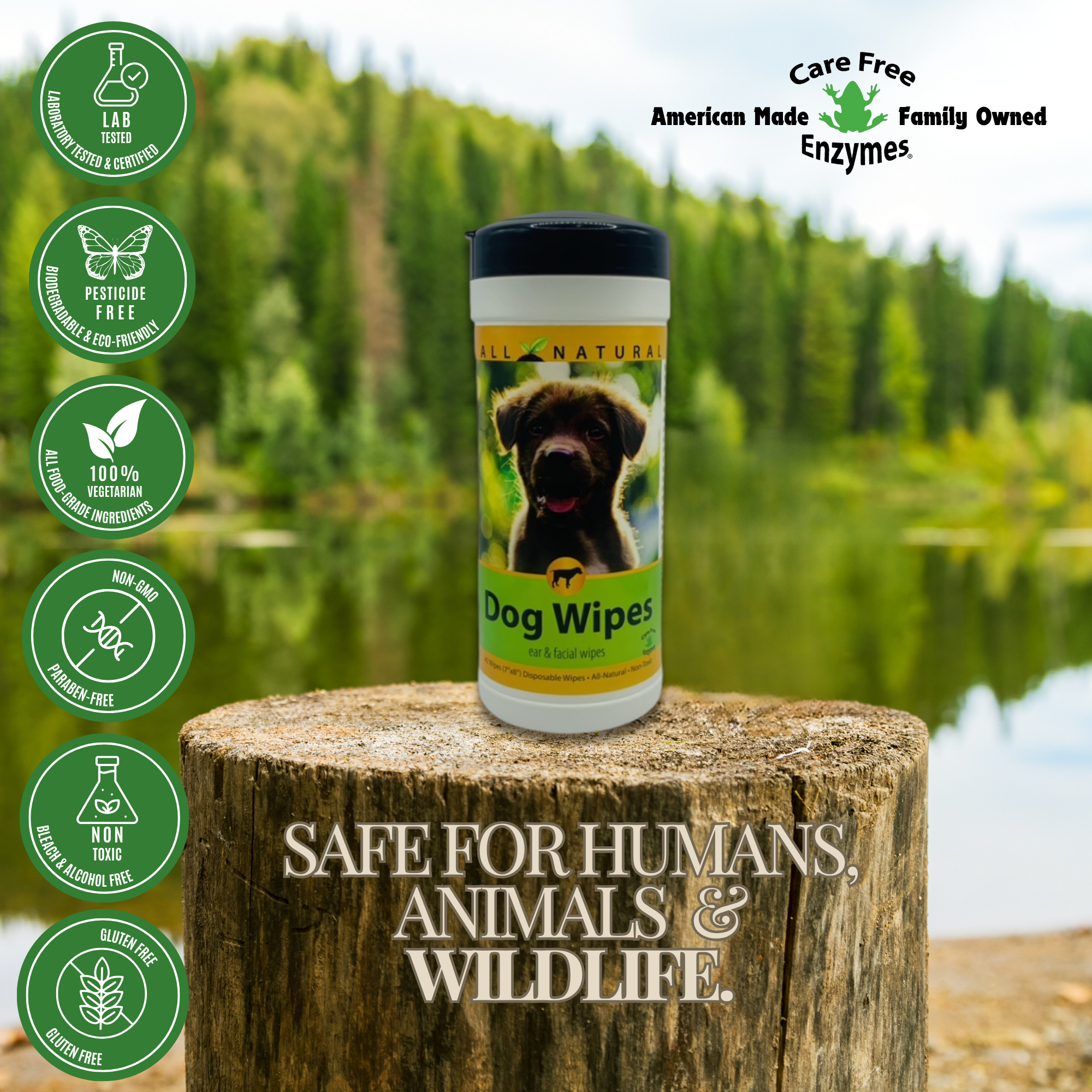 Gentle Dog Ear & Face Wipes | Removes Tear Stains, Wax & Dirt | 40 Count