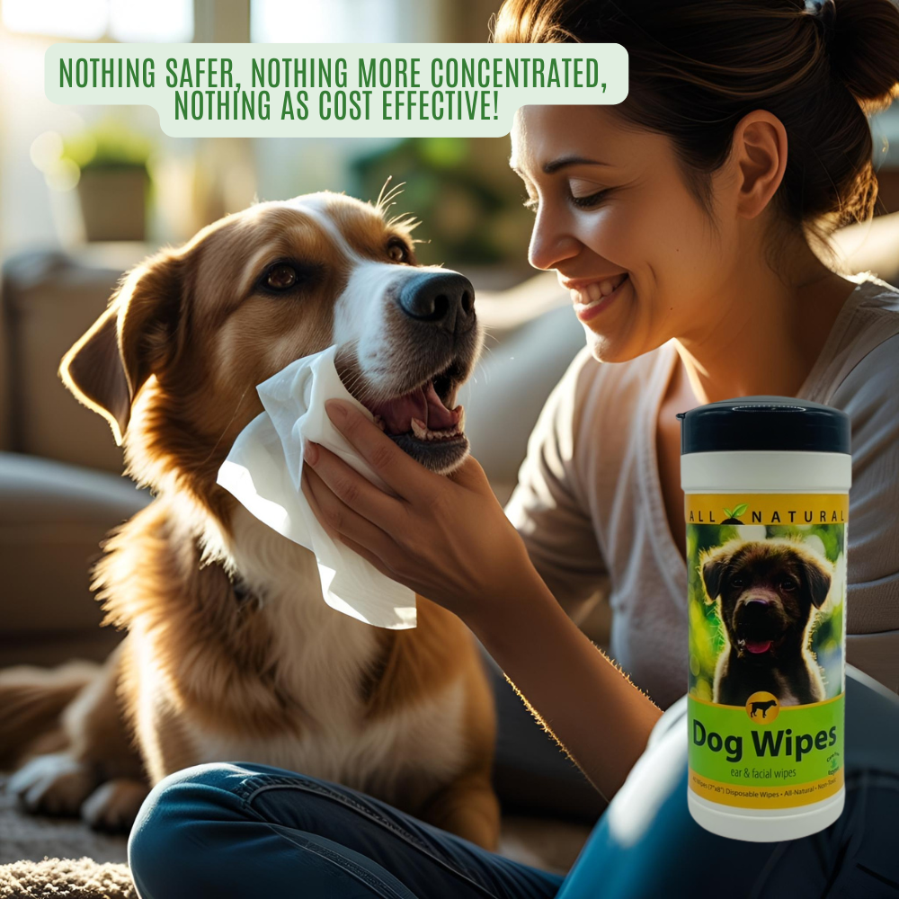 Gentle Dog Ear & Face Wipes | Removes Tear Stains, Wax & Dirt | 40 Count