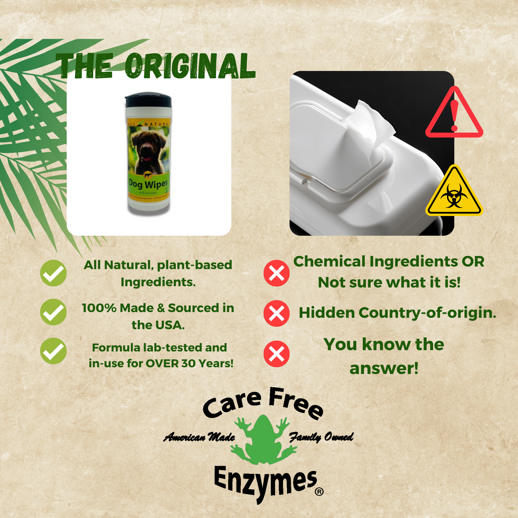 Gentle Dog Ear & Face Wipes | Removes Tear Stains, Wax & Dirt | 40 Count