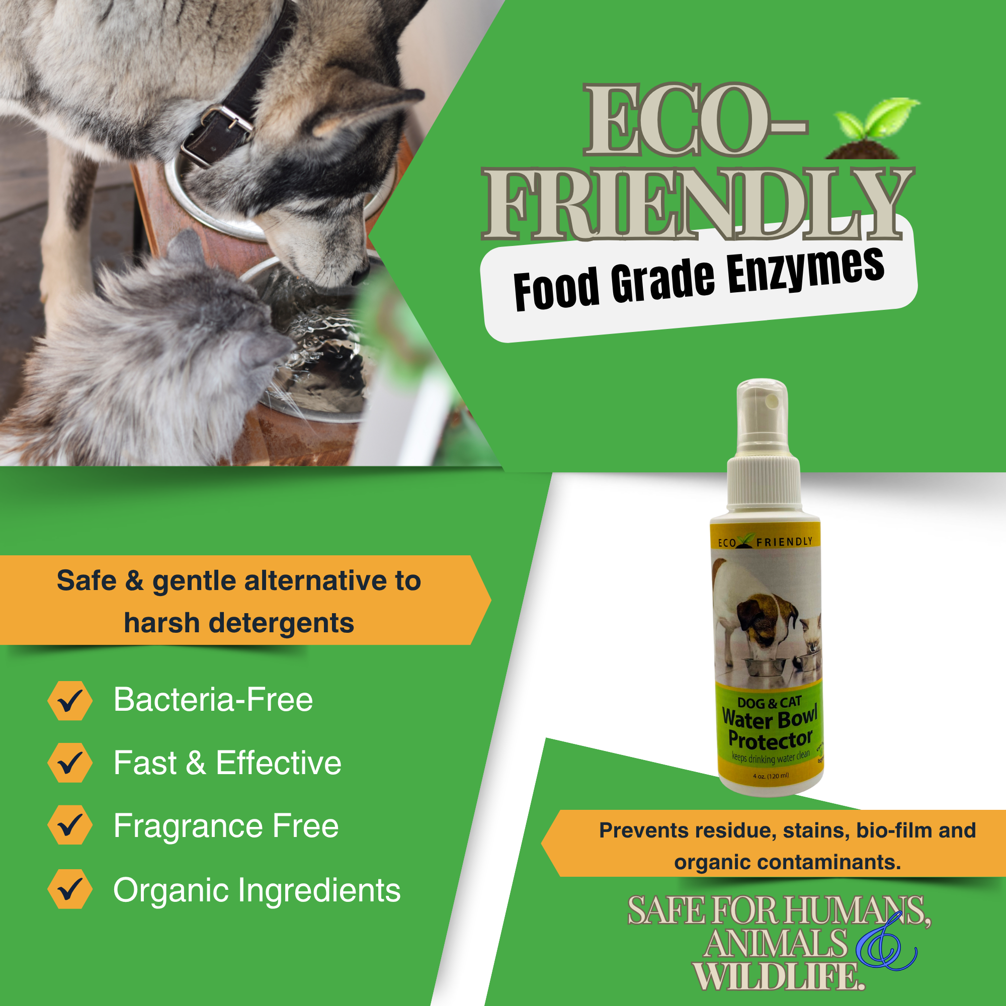 Natural Pet Water Bowl Protector | Prevents Slime Buildup | 4 oz