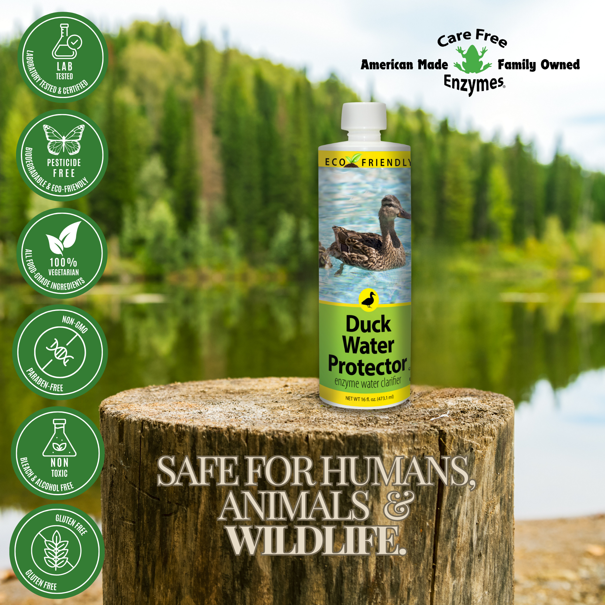 Natural Duck Pond Water Treatment | Clears Water & Reduces Sludge | Duck Pond Water Protector | 16 oz