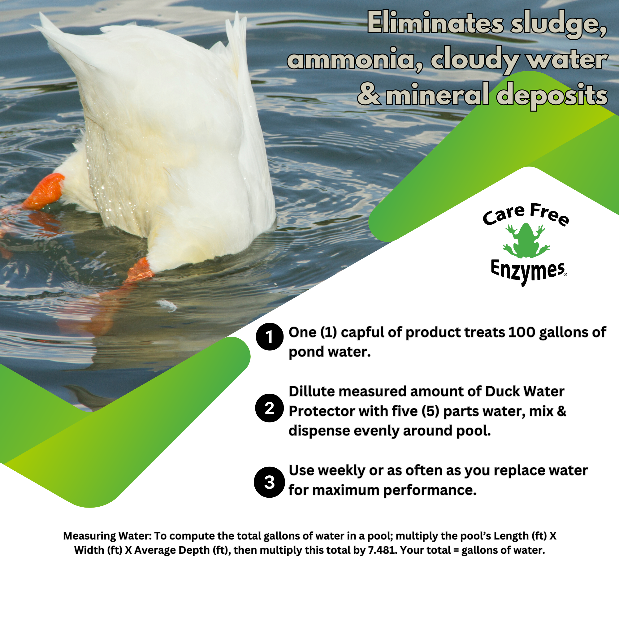 Natural Duck Pond Water Treatment | Clears Water & Reduces Sludge | Duck Pond Water Protector | 16 oz