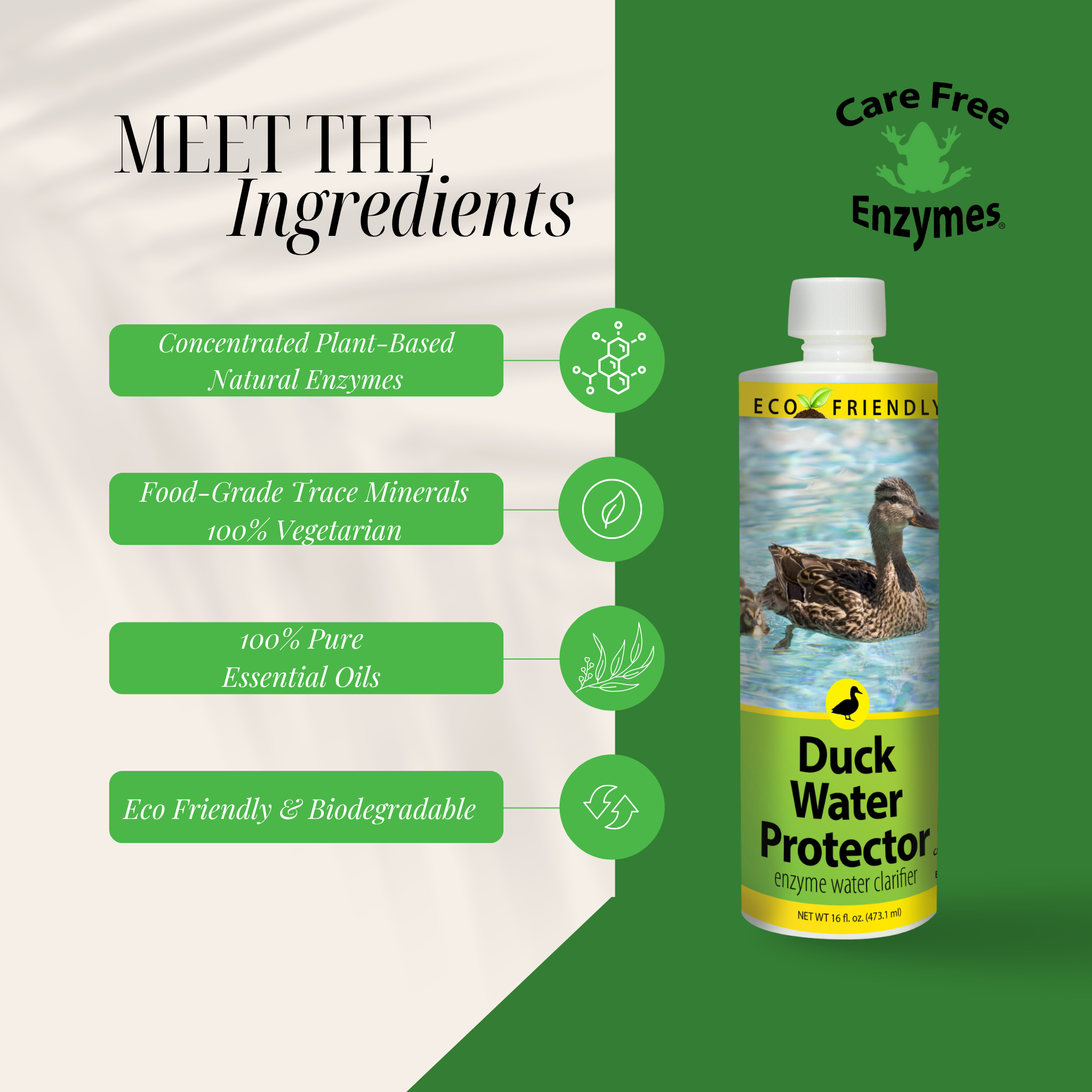 Natural Duck Pond Water Treatment | Clears Water & Reduces Sludge | Duck Pond Water Protector | 16 oz