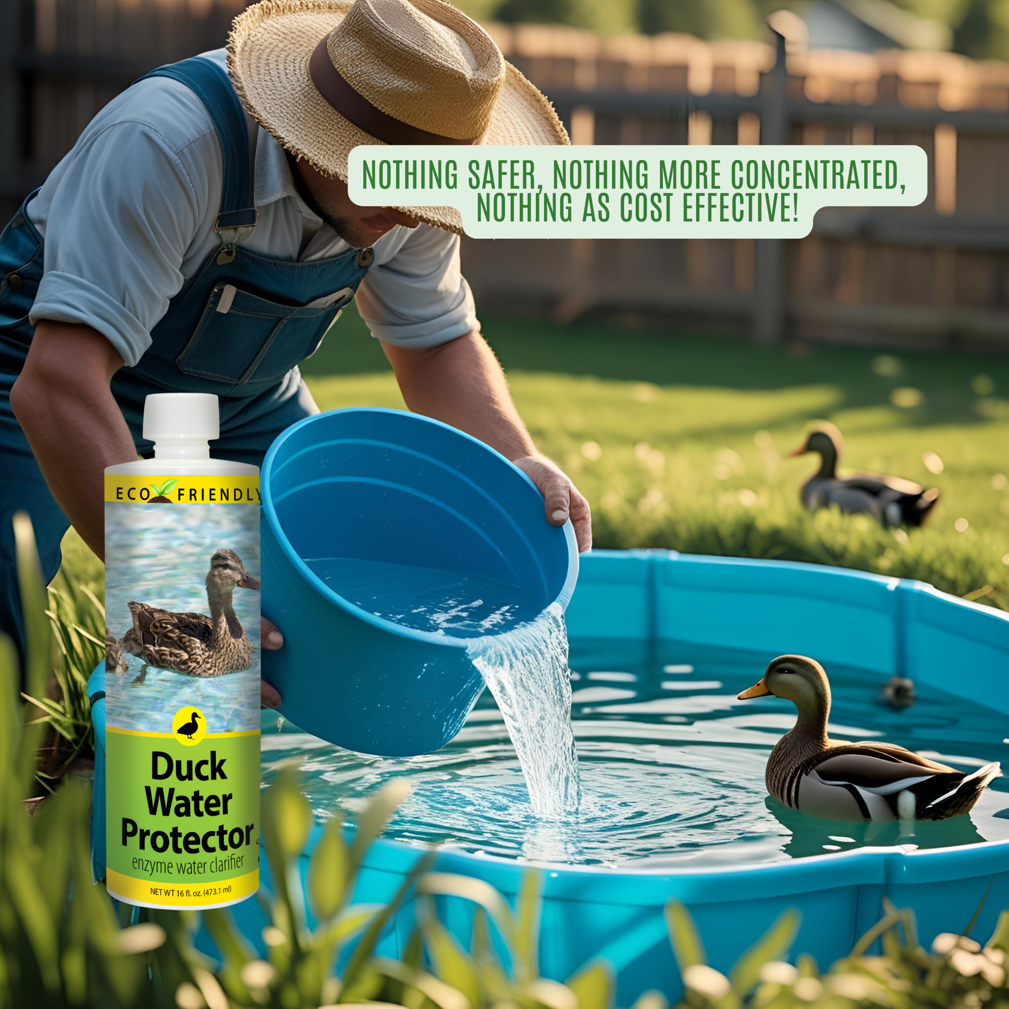 Natural Duck Pond Water Treatment | Clears Water & Reduces Sludge | Duck Pond Water Protector | 16 oz