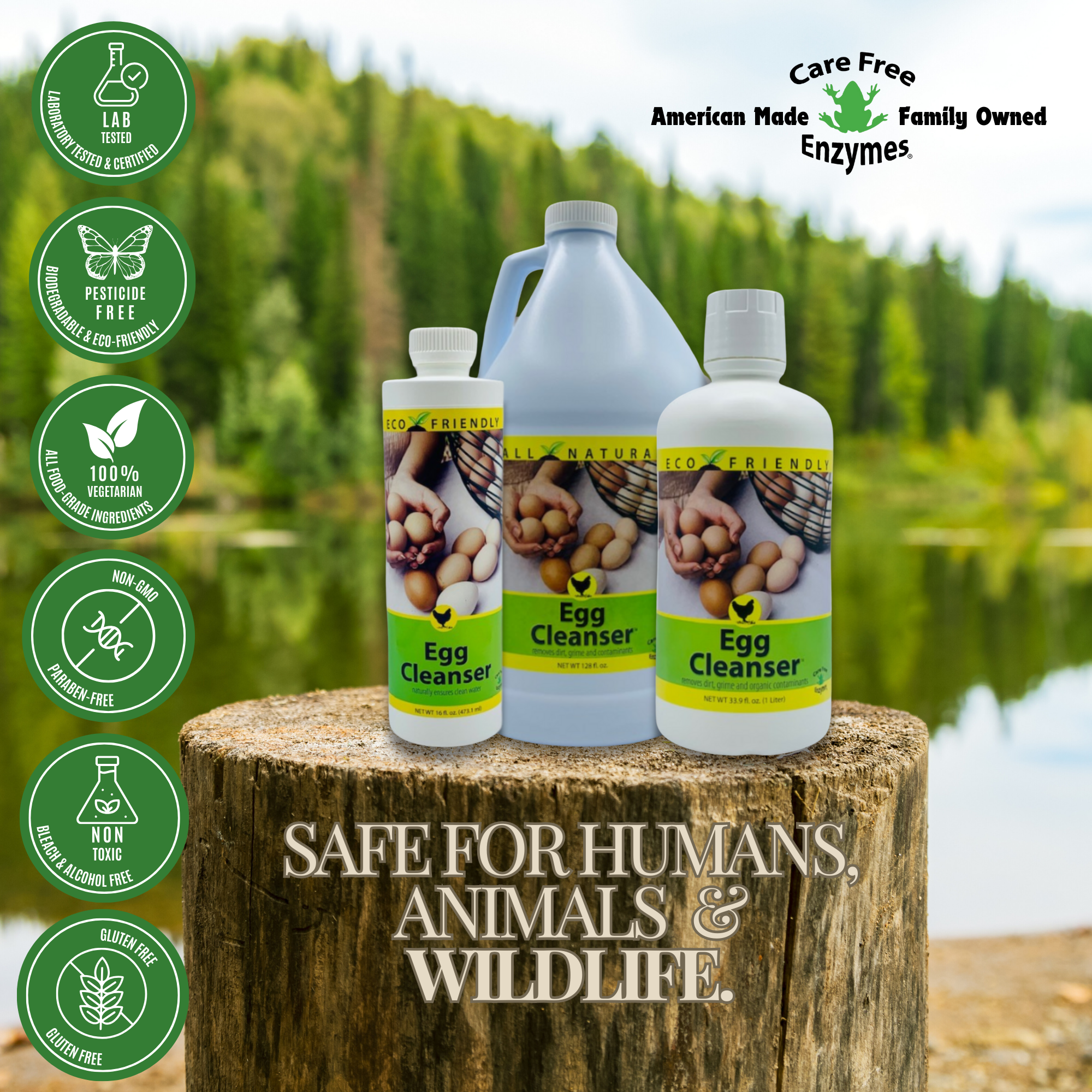 Natural Egg Cleanser & Wash | Removes Dirt & Contaminants Safely | 16 oz, 33.9 oz & 1 Gallon