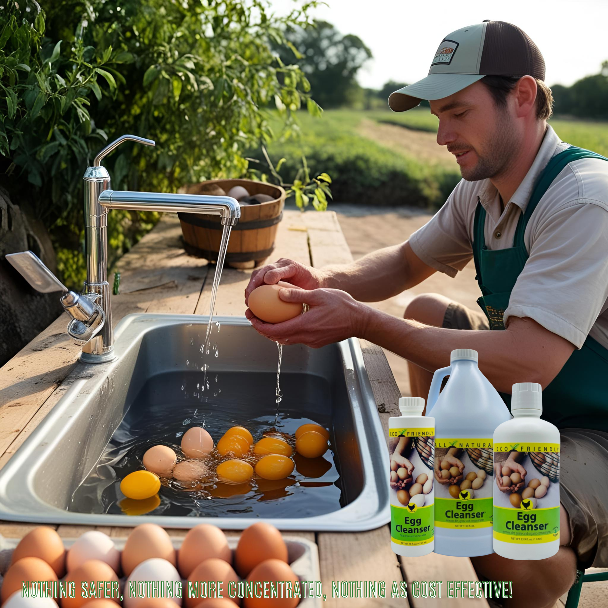 Natural Egg Cleanser & Wash | Removes Dirt & Contaminants Safely | 16 oz, 33.9 oz & 1 Gallon