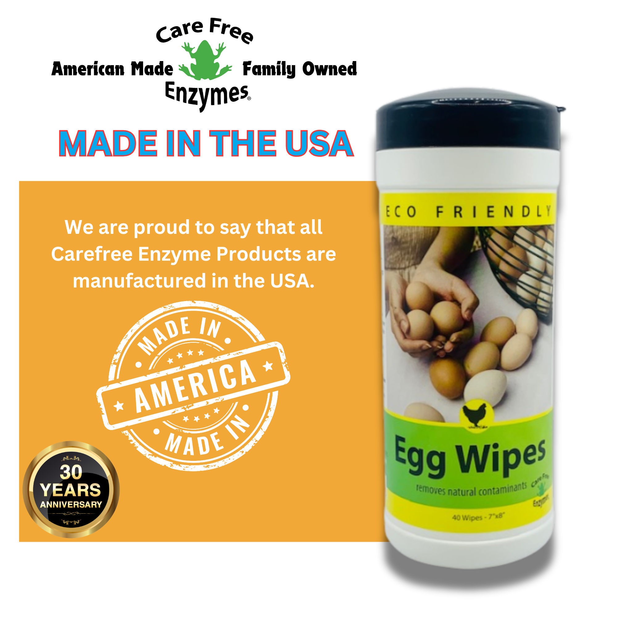 Natural Egg Cleaning Wipes | Convenient & Safe for Fresh Eggs | 40 Count