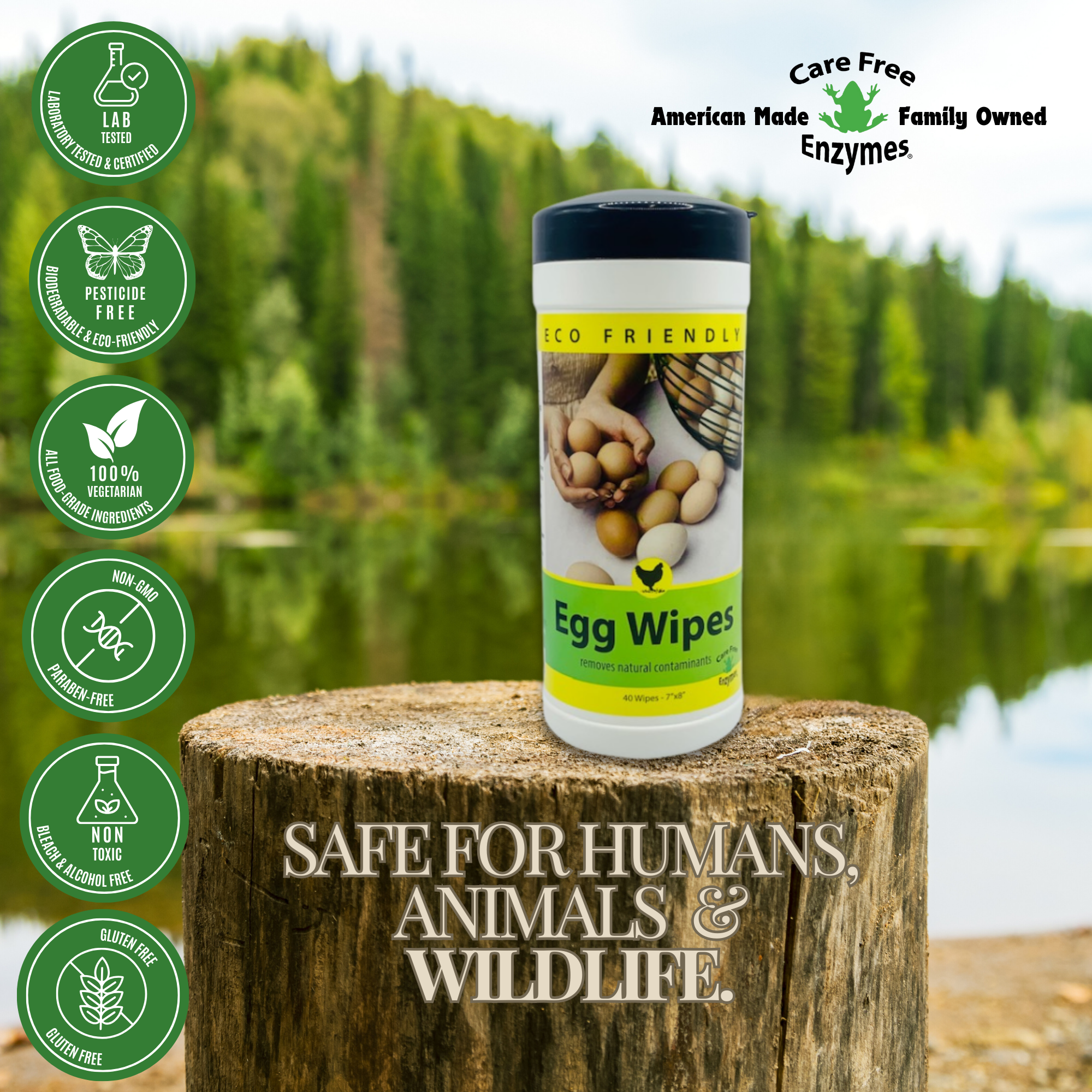 Natural Egg Cleaning Wipes | Convenient & Safe for Fresh Eggs | 40 Count