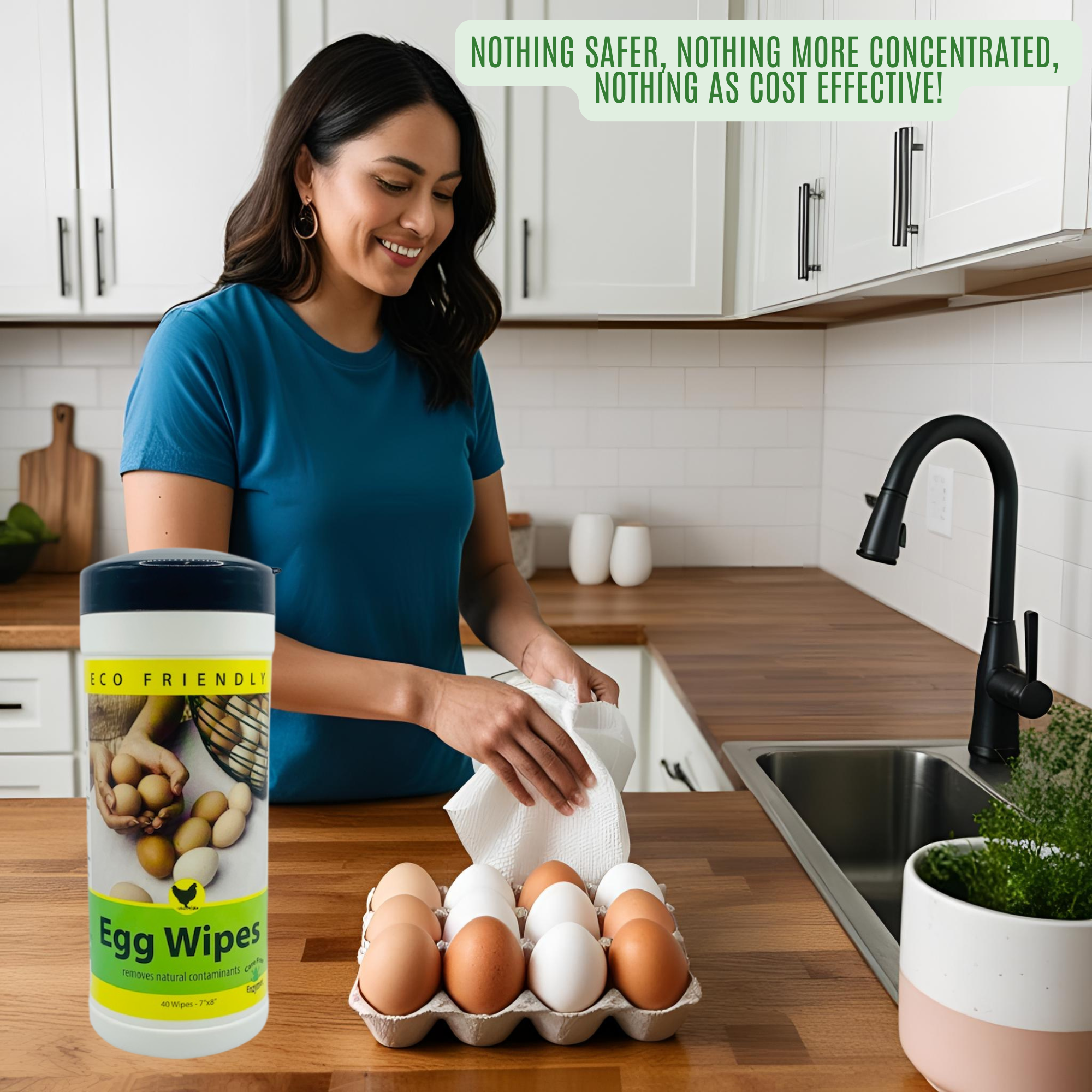 Natural Egg Cleaning Wipes | Convenient & Safe for Fresh Eggs | 40 Count