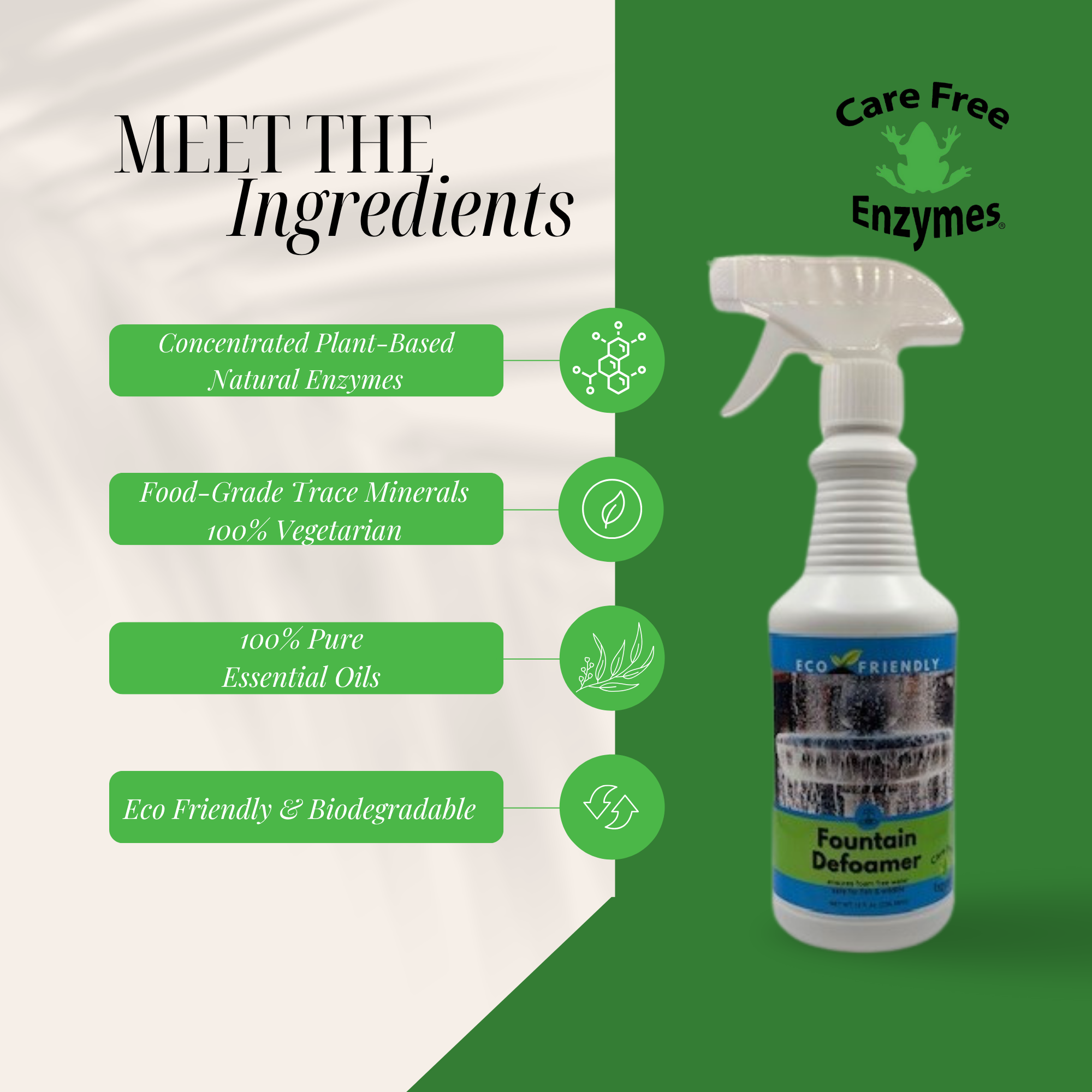 Fountain Defoamer Spray | Eliminates Foam Instantly | 16 oz