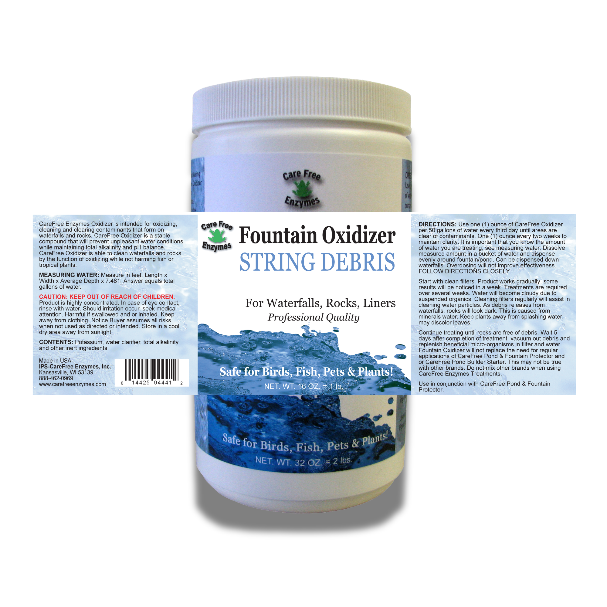 Fountain Oxidizer & Cleaner | Removes Algae, Stains & Debris | 1 lb, 2 lb & 5 lb
