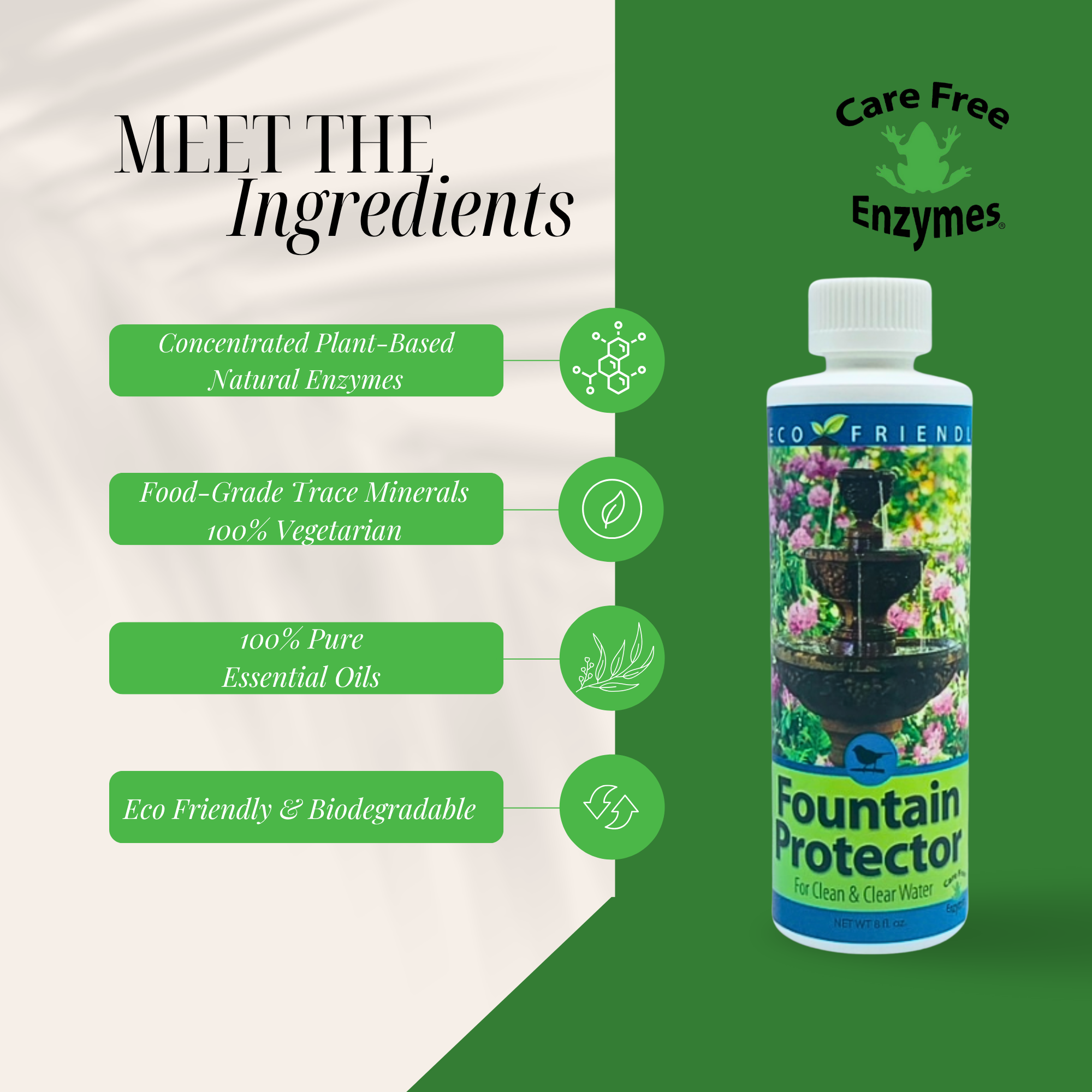 Fountain Protector & Cleaner | Prevents Algae, Slime & White Scale | 4 oz & 8 oz