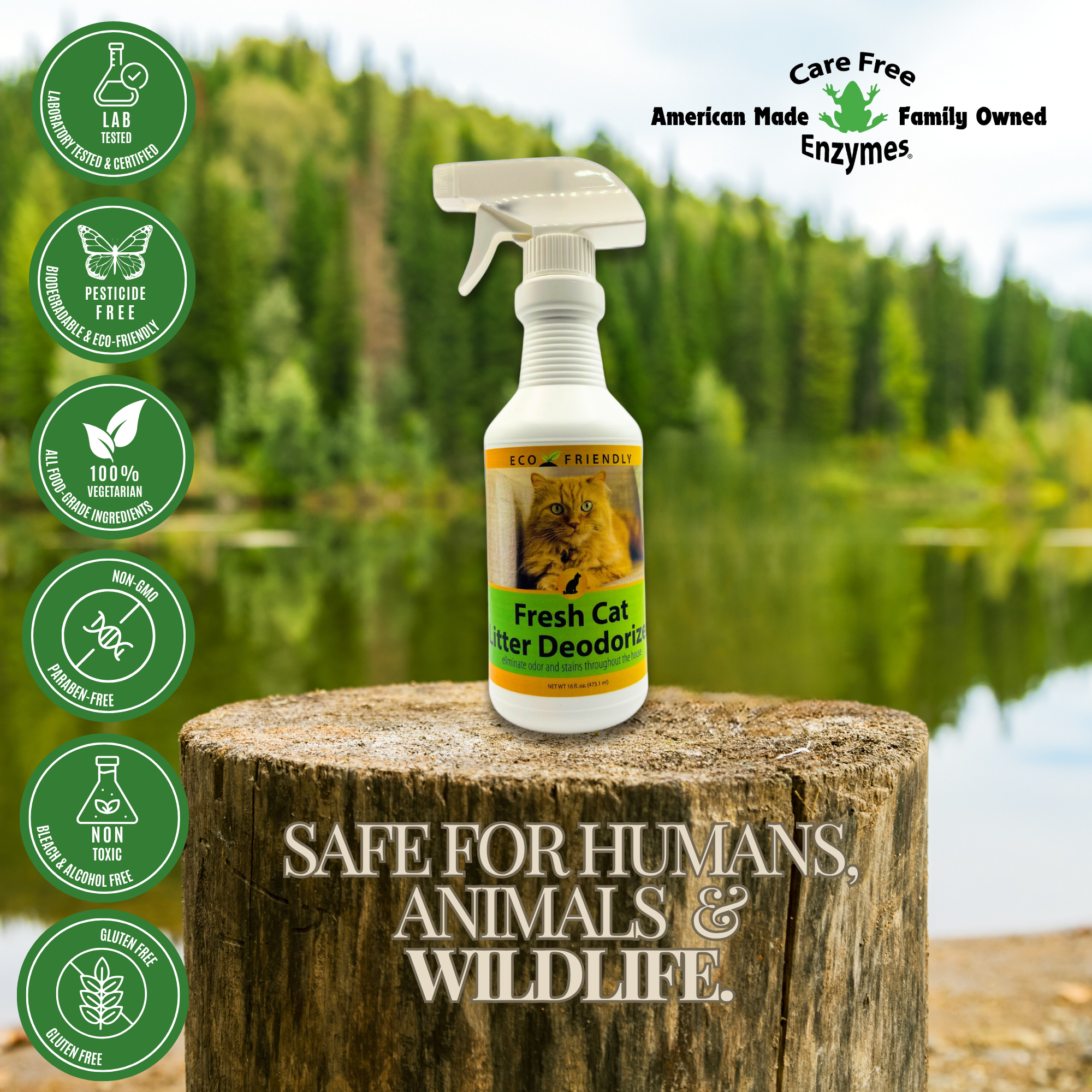 Natural Cat Litter Box Deodorizer Spray | Eliminates Ammonia Odor | Fresh Cat Deodorizer | 16 oz