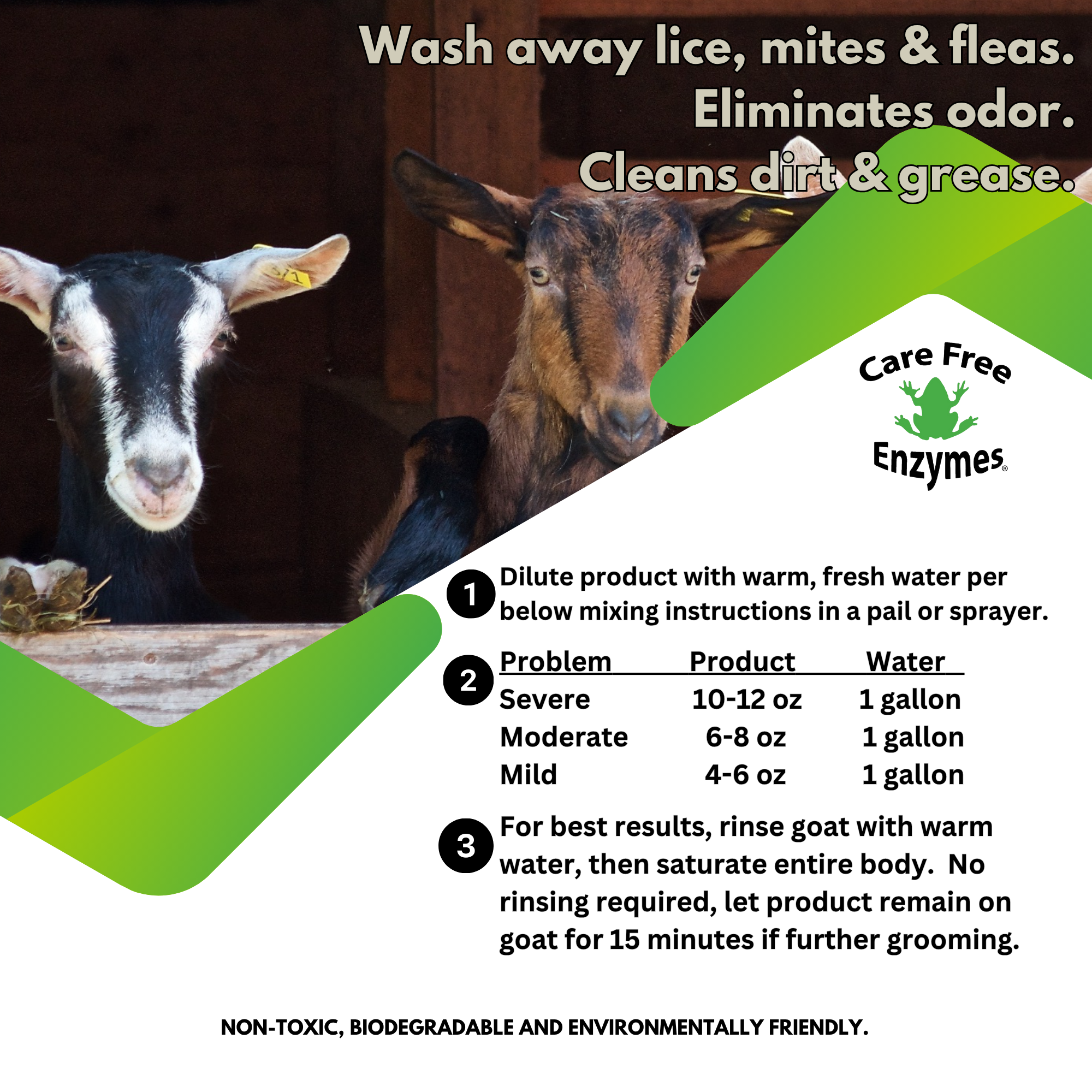 Natural Mite & Parasite Spray for Goats | Soothes Itchy Skin | Goat Protector | 32 oz, 33.9 oz & 1 Gallon