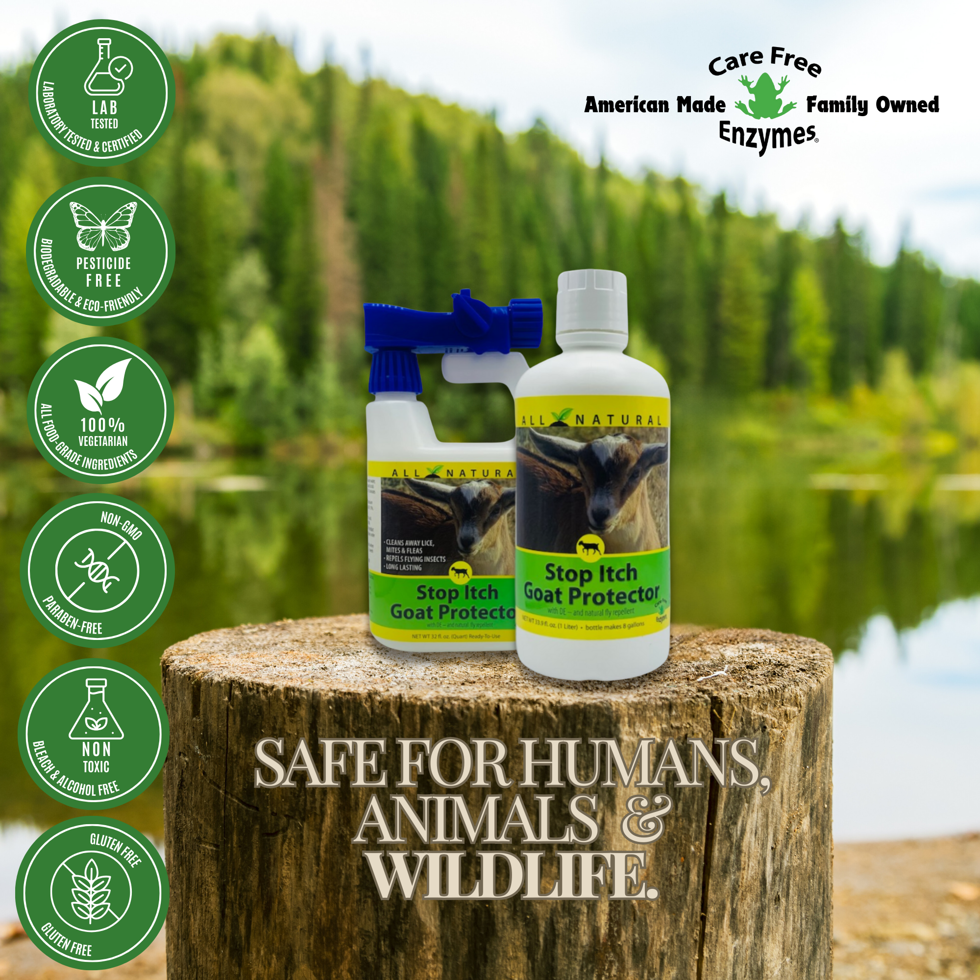 Natural Itch Relief Spray for Goats | Soothes Bites & Skin Irritations | Stop Itch Goat Protector | 32 oz & 33.9 oz