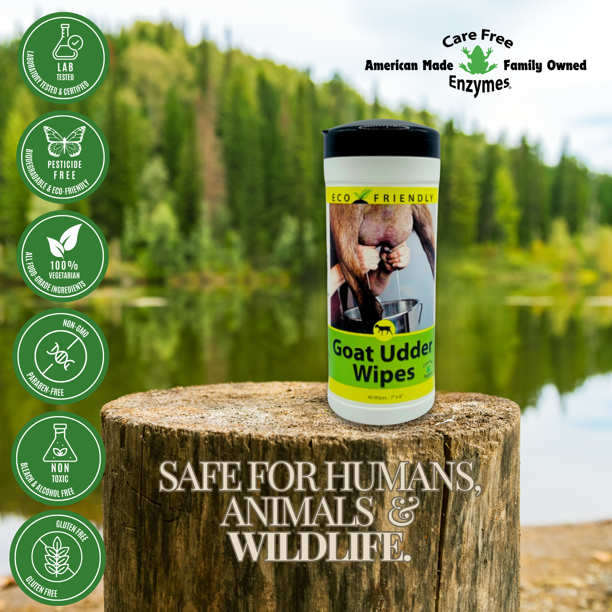 Gentle Goat Udder Wipes for Milking | Pre-Milking Udder Prep | 40 Count