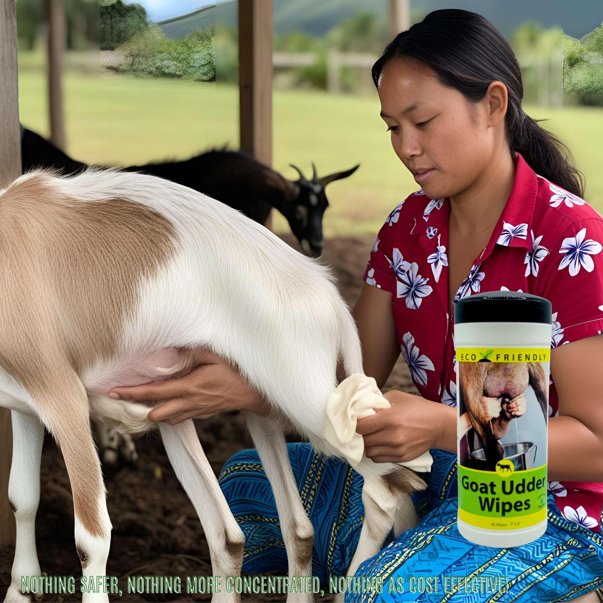 Gentle Goat Udder Wipes for Milking | Pre-Milking Udder Prep | 40 Count