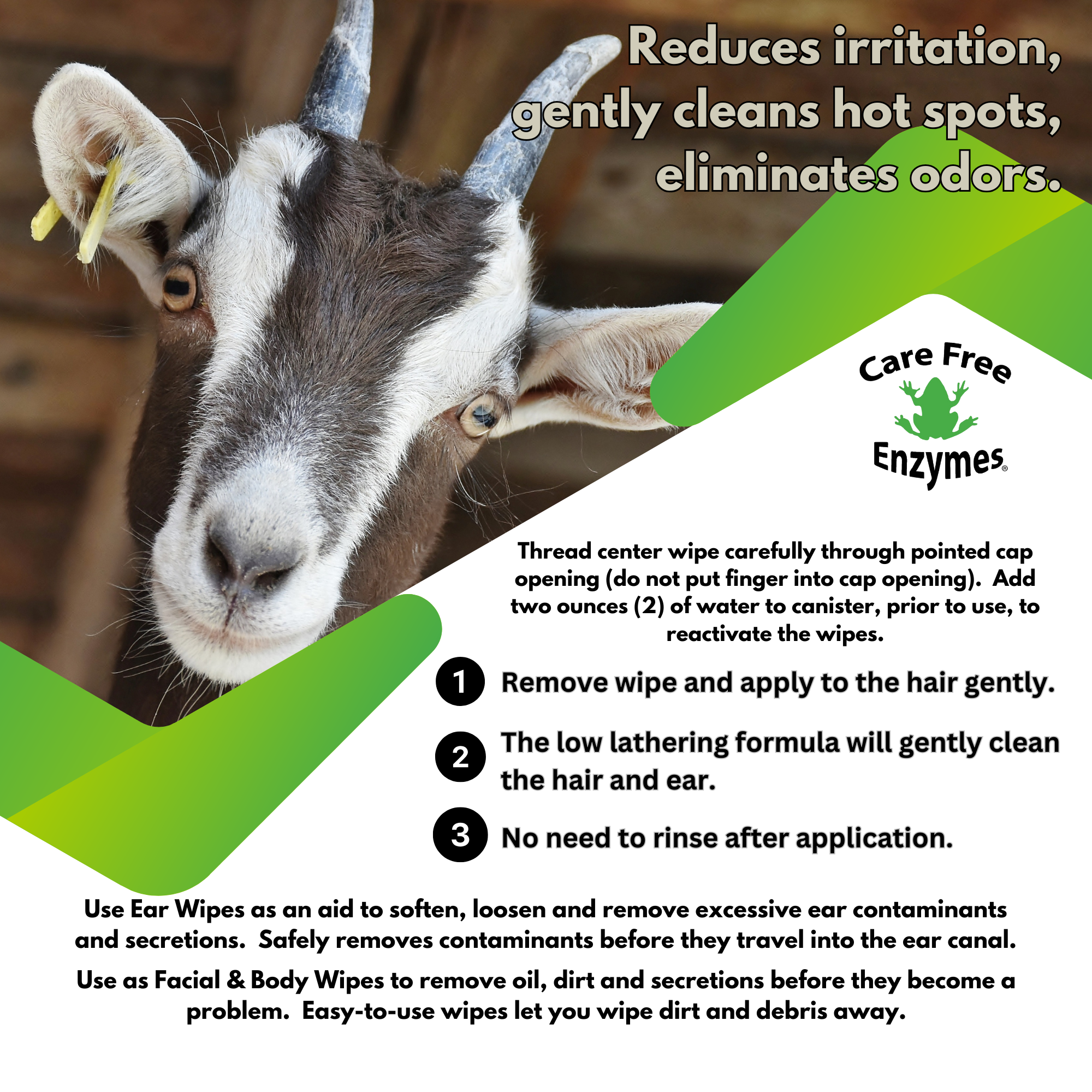 All-Purpose Goat Cleaning Wipes for Face & Body | Gentle Goat Wipes | 40 Count