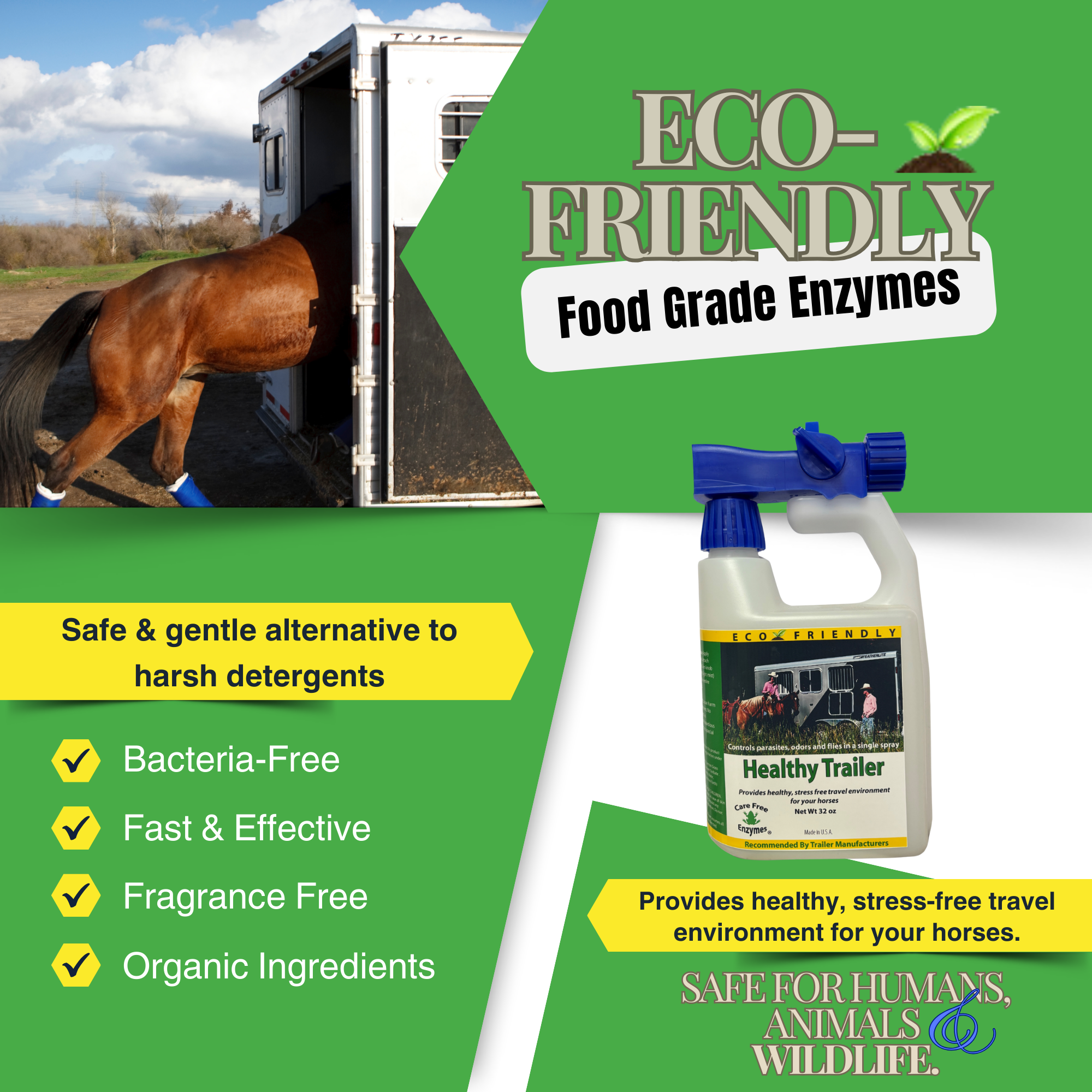 Horse & Livestock Trailer Cleaner & Deodorizer | Healthy Trailer | 32 oz & 33.9 oz