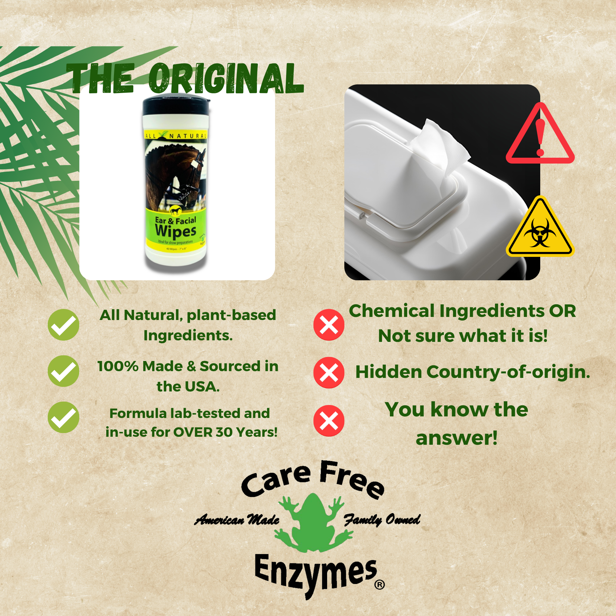 Gentle Equine Face & Ear Wipes | Cleans Sweat & Dirt | Horse Facial & Ear Wipes | 40 Count