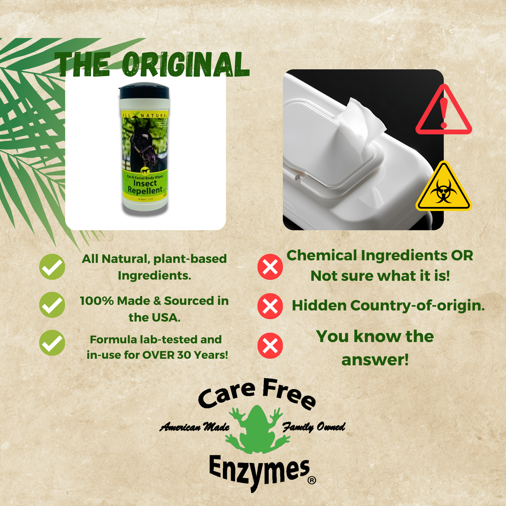 Equine Insect Repellent Wipes for Face & Body | Horse Insect & Fly Wipes | 40 Count