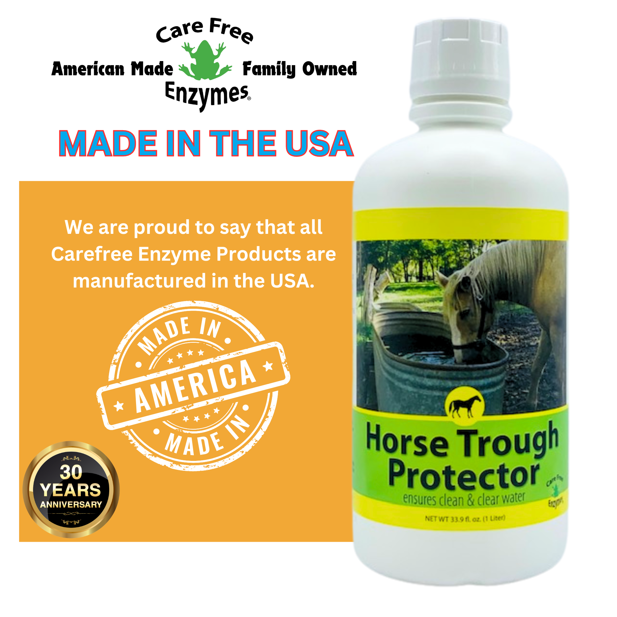 Natural Horse Water Trough Cleaner | Prevents Algae & Slime Buildup | Horse Trough Protector | 33.9 oz
