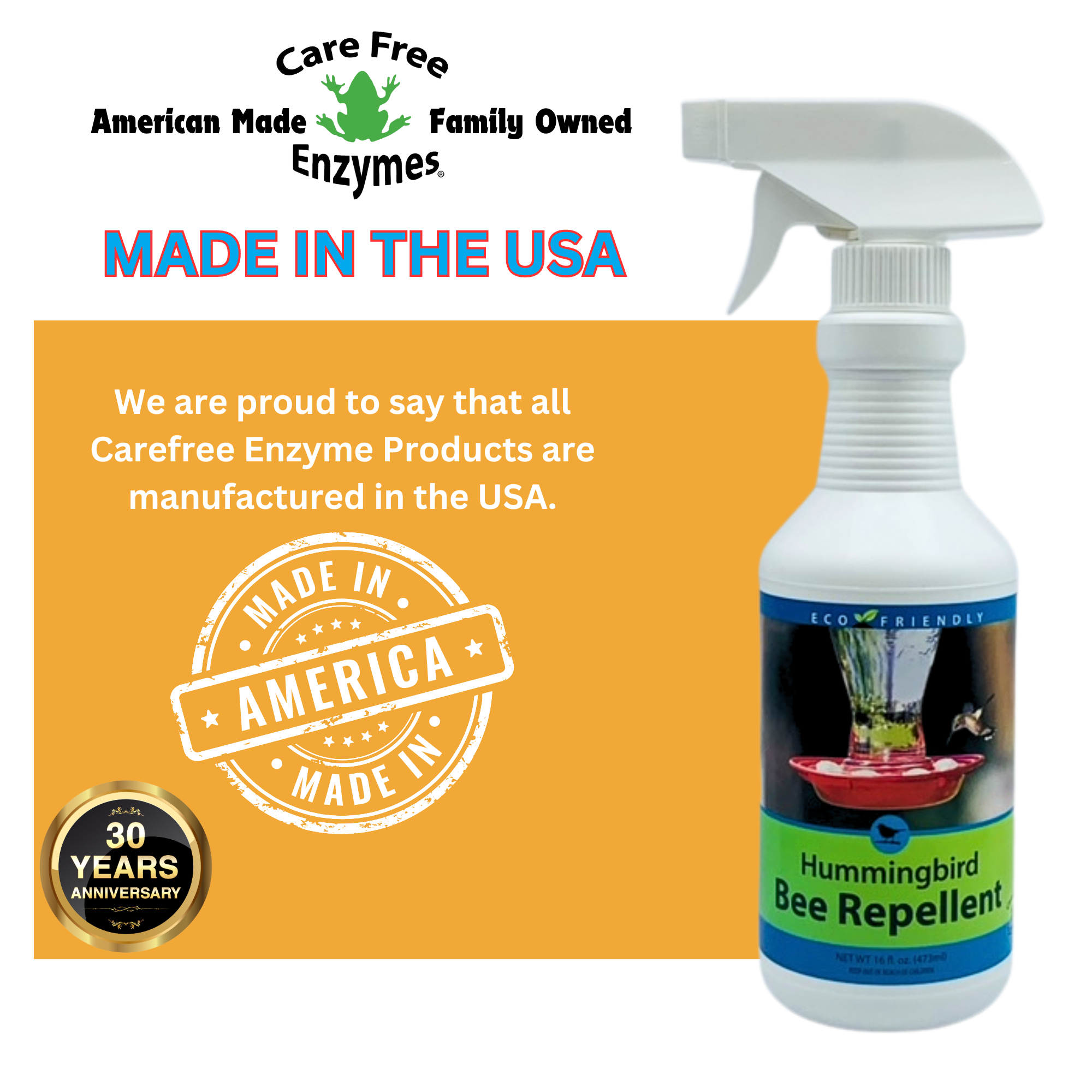 Natural Bee & Wasp Repellent for Hummingbird Feeders | Hummingbird Bee Repellent | 8 oz & 16 oz