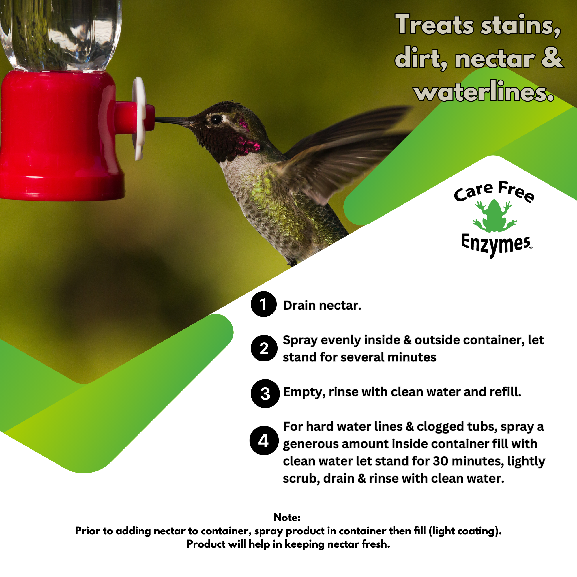 Hummingbird & Oriole Feeder Cleaner Spray | Removes Nectar, Jelly & Mold | 16 oz