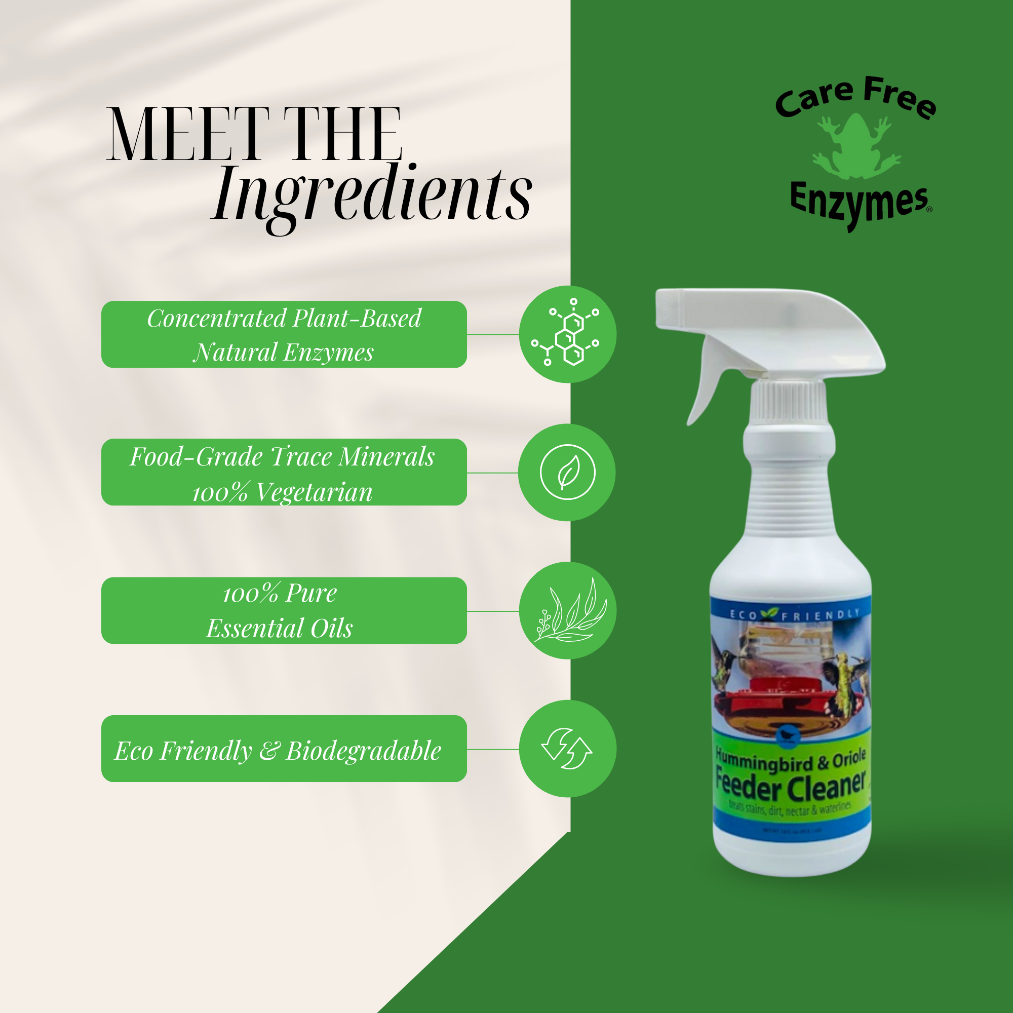 Hummingbird & Oriole Feeder Cleaner Spray | Removes Nectar, Jelly & Mold | 16 oz