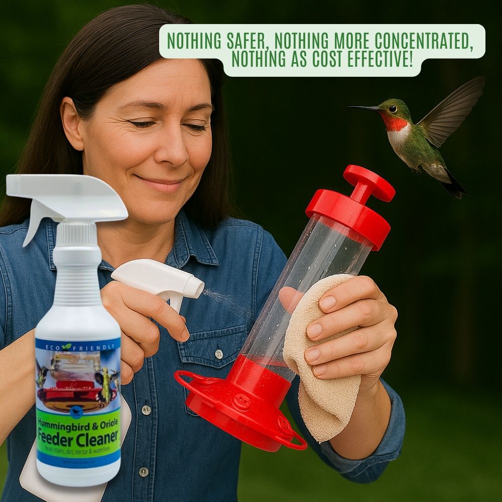 Hummingbird & Oriole Feeder Cleaner Spray | Removes Nectar, Jelly & Mold | 16 oz