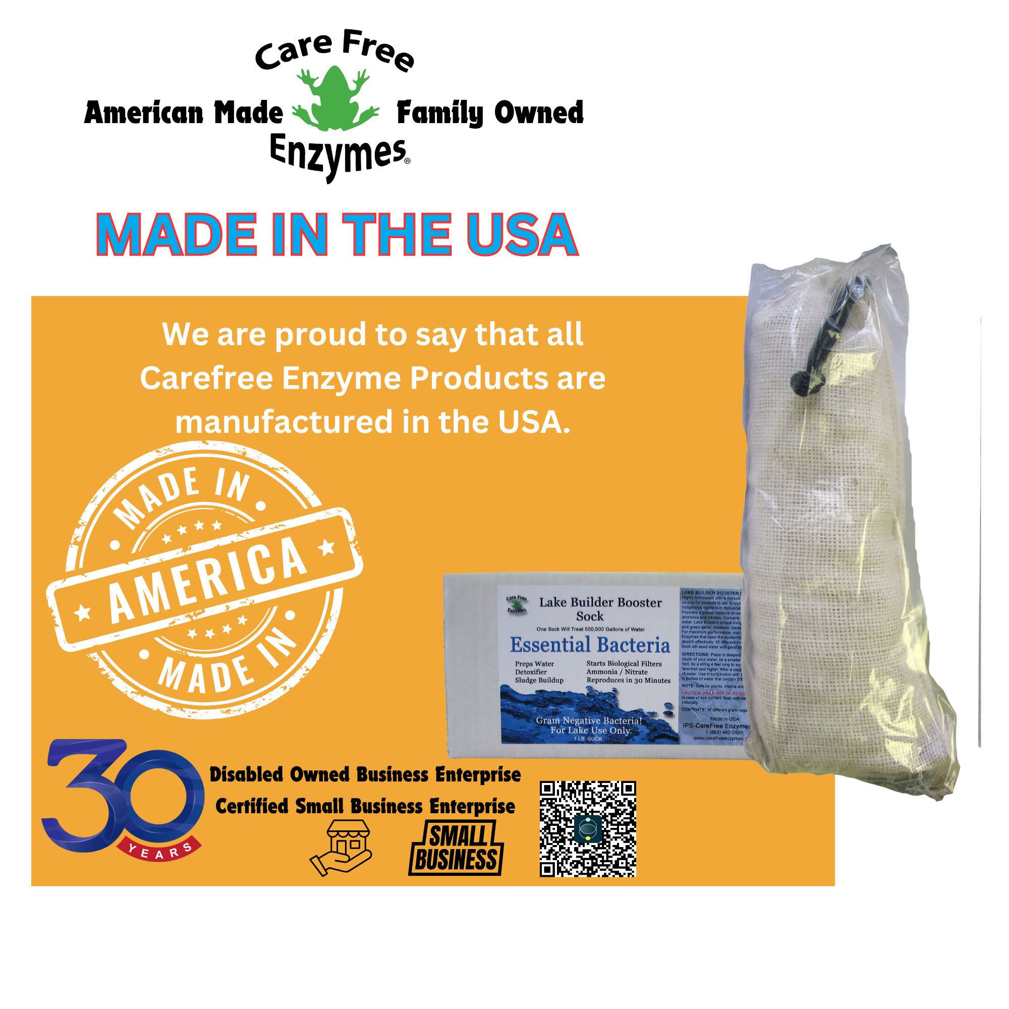 Time-Release Beneficial Bacteria for Ponds & Lakes | Lake Builder Booster Sock | Treats 1/4 Acre