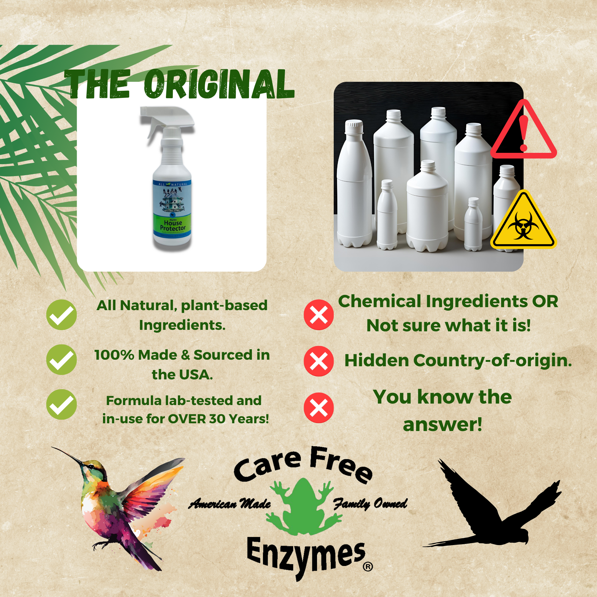 Natural Purple Martin House Protector Spray | Deters Mites & Parasites | 16 oz