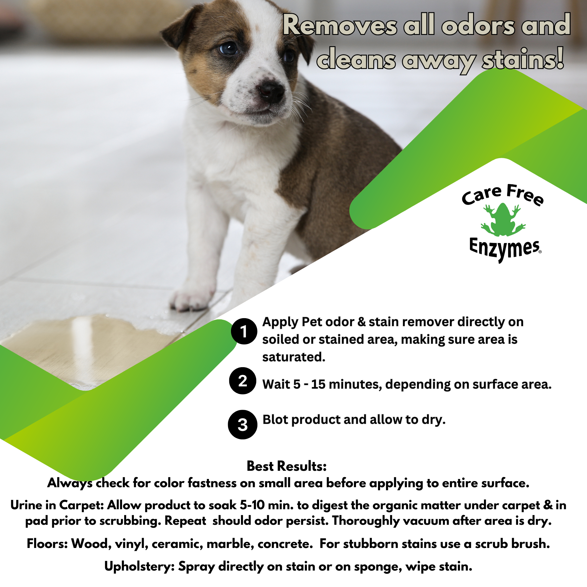 Enzyme Cleaner for Pet Stains & Odors | Urine & Stain Destroyer Spray | 16 oz & 33.9 oz