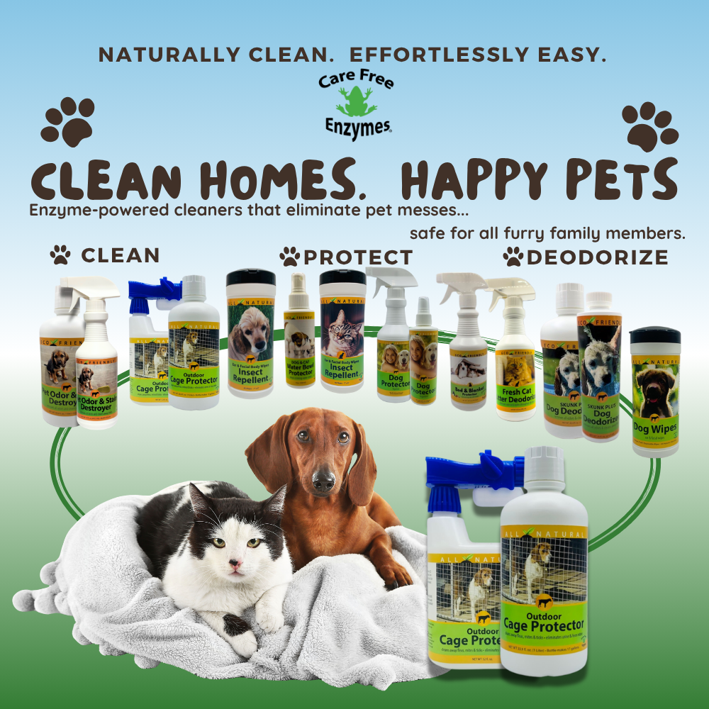 Outdoor Kennel & Cage Cleaner Concentrate | Eliminates Urine & Waste Odors | 32 oz, 33.9 oz & 1 Gallon