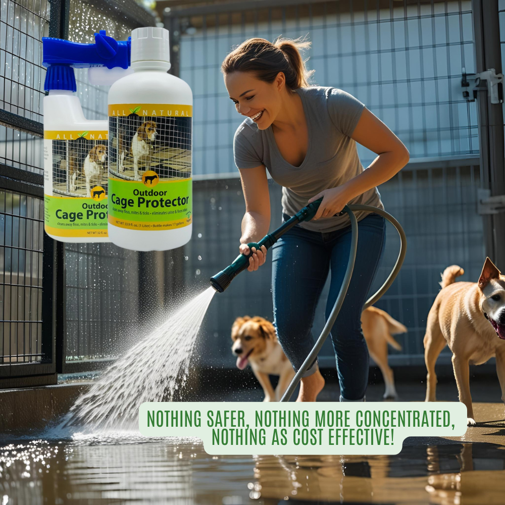 Outdoor Kennel & Cage Cleaner Concentrate | Eliminates Urine & Waste Odors | 32 oz, 33.9 oz & 1 Gallon