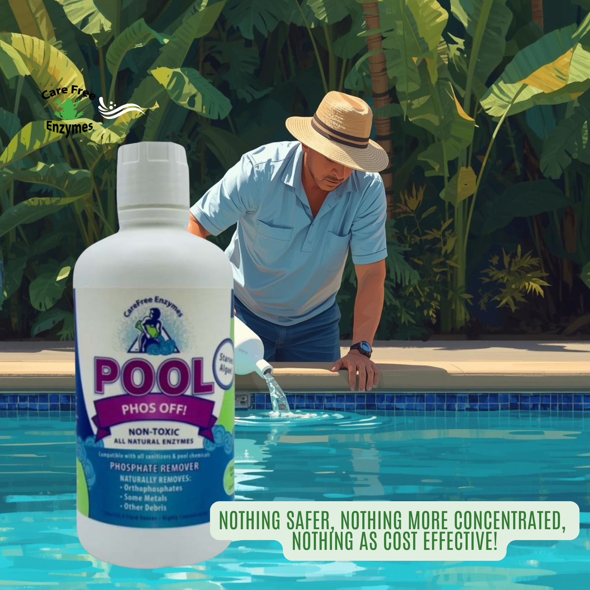 Pool Phosphate Remover | Starves Algae & Prevents Growth | Pool Phos Off | 33.9 oz