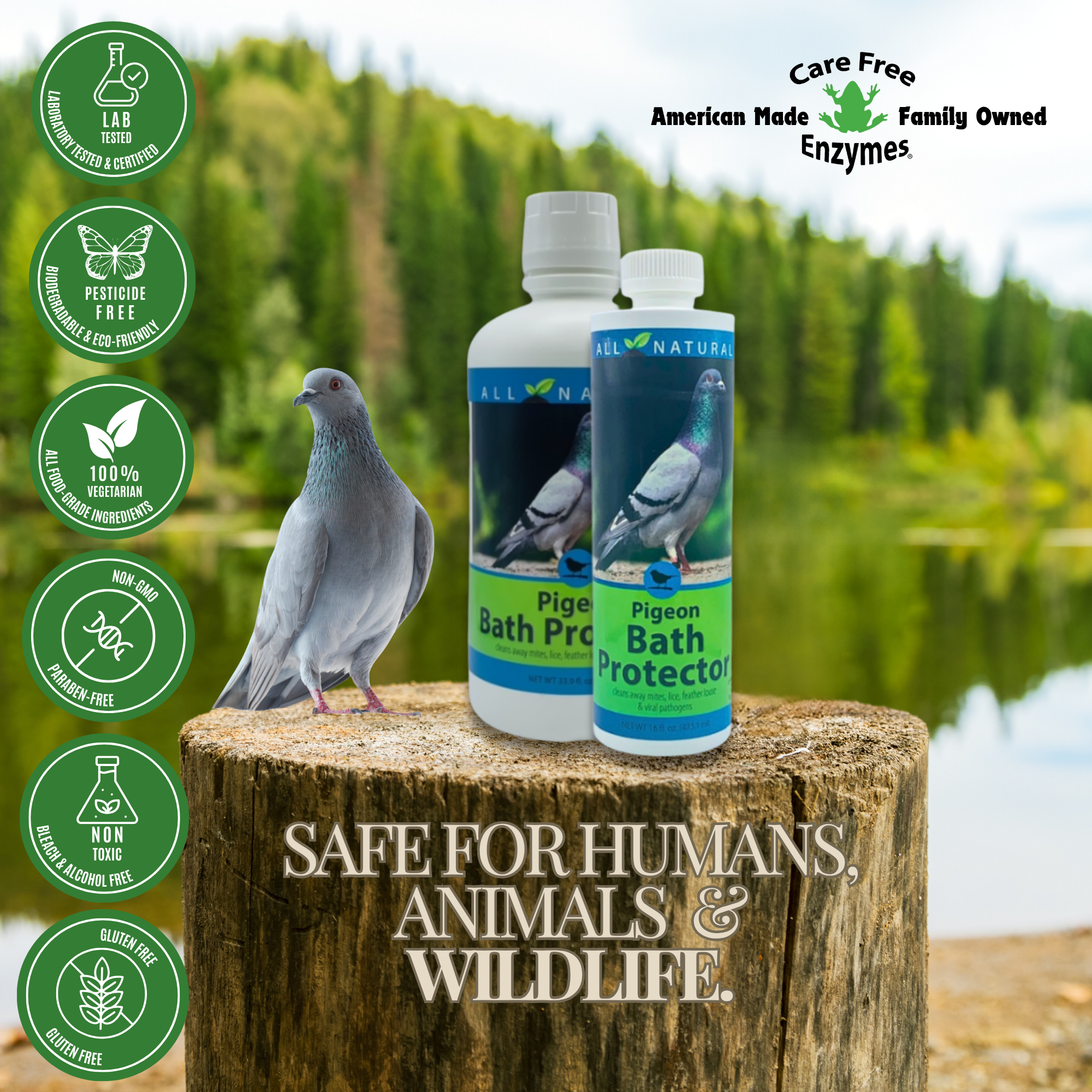 Pigeon Bath Protector & Feather Conditioner | For Show & Racing Pigeons | 16 oz & 33.9 oz