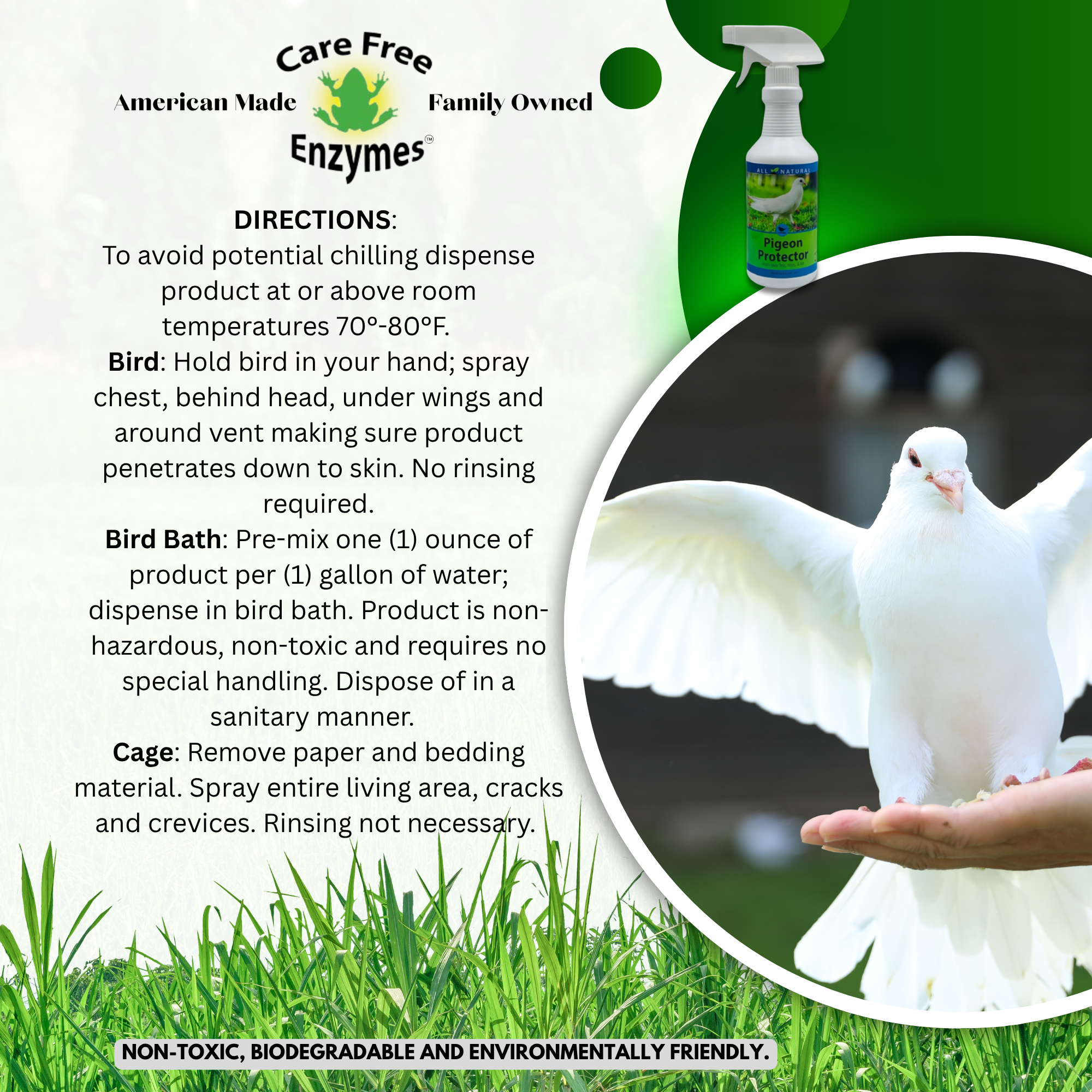 Mite & Lice Spray for Pigeons & Lofts | Pigeon Protector | 16 oz