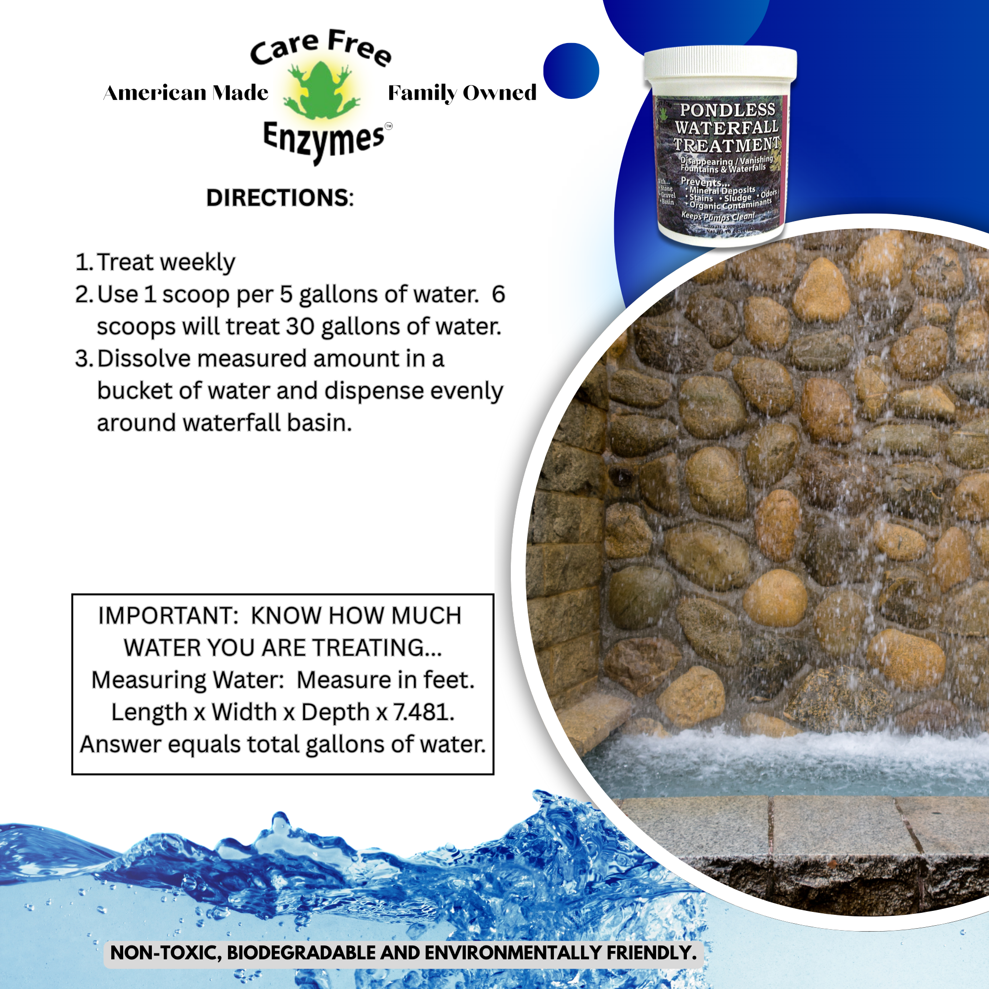 Pondless Waterfall & Stream Cleaner | Removes Algae & Stains from Rocks | 1 lb
