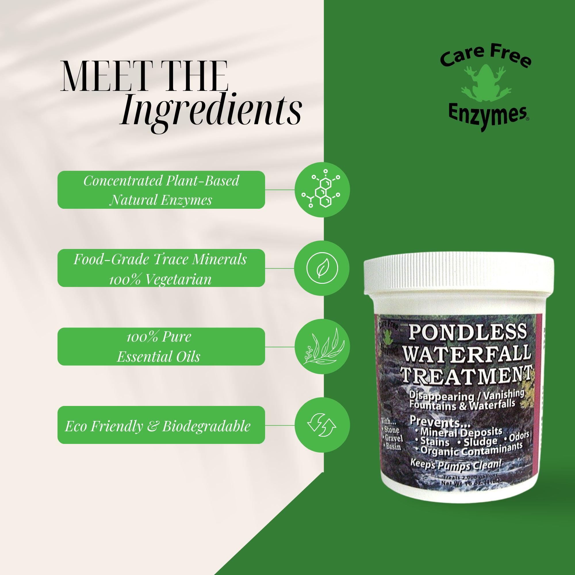 Pondless Waterfall & Stream Cleaner | Removes Algae & Stains from Rocks | 1 lb