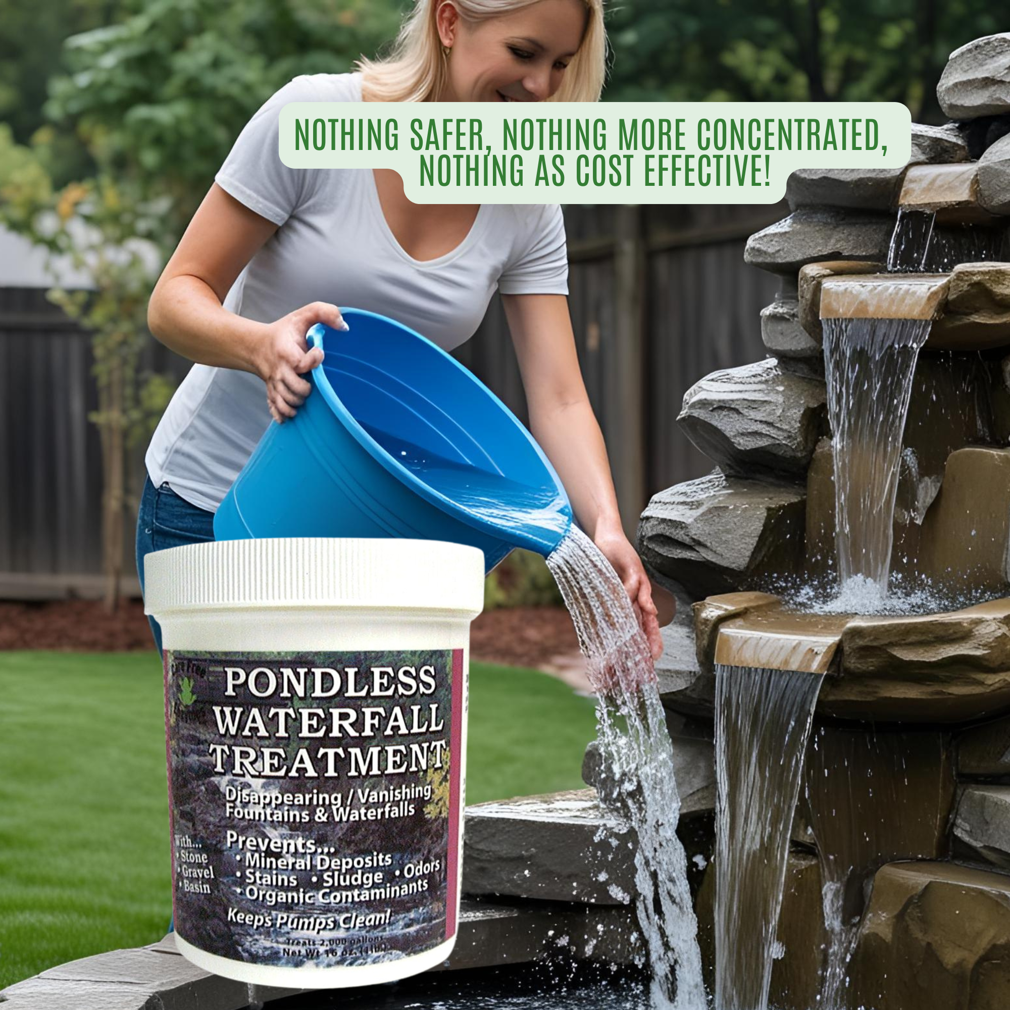 Pondless Waterfall & Stream Cleaner | Removes Algae & Stains from Rocks | 1 lb