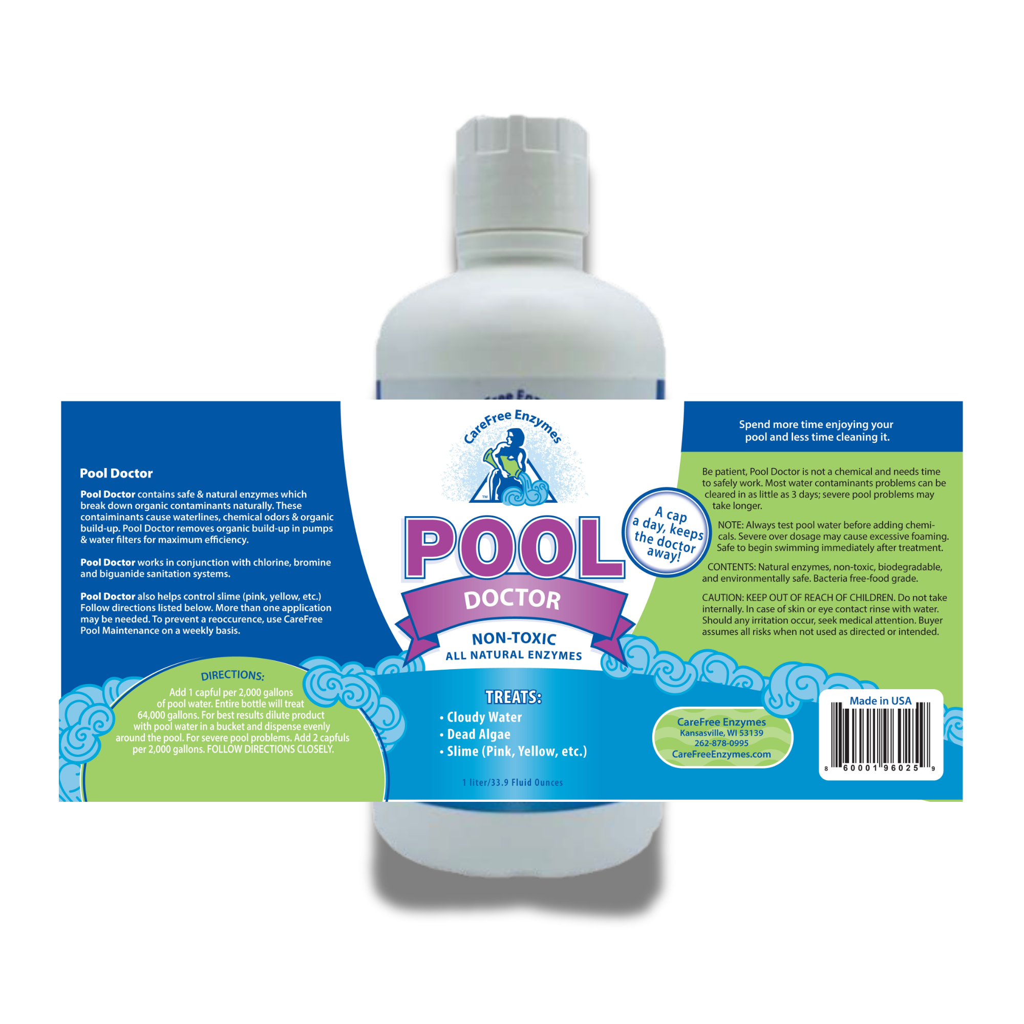 All-in-One Weekly Pool Maintenance | Pool Doctor Water Clarifier & Stain Preventer | 33.9 oz