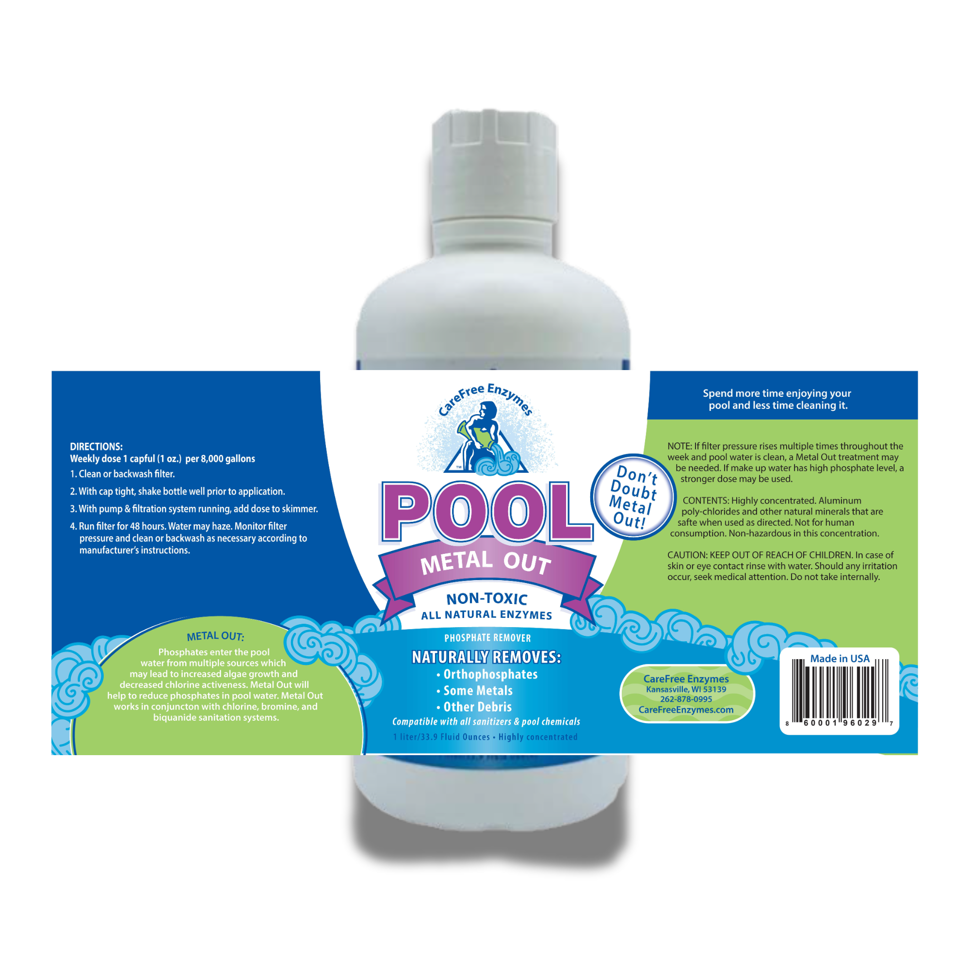 Pool Metal Out & Stain Preventer | Sequesters Iron, Copper & Manganese | 33.9 oz