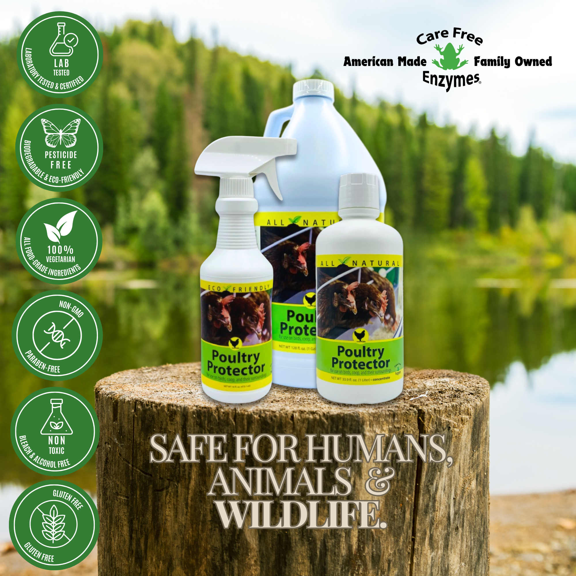 Natural Mite & Parasite Spray for Chickens | Poultry Protector | 16 oz, 33.9 oz & 1 Gallon