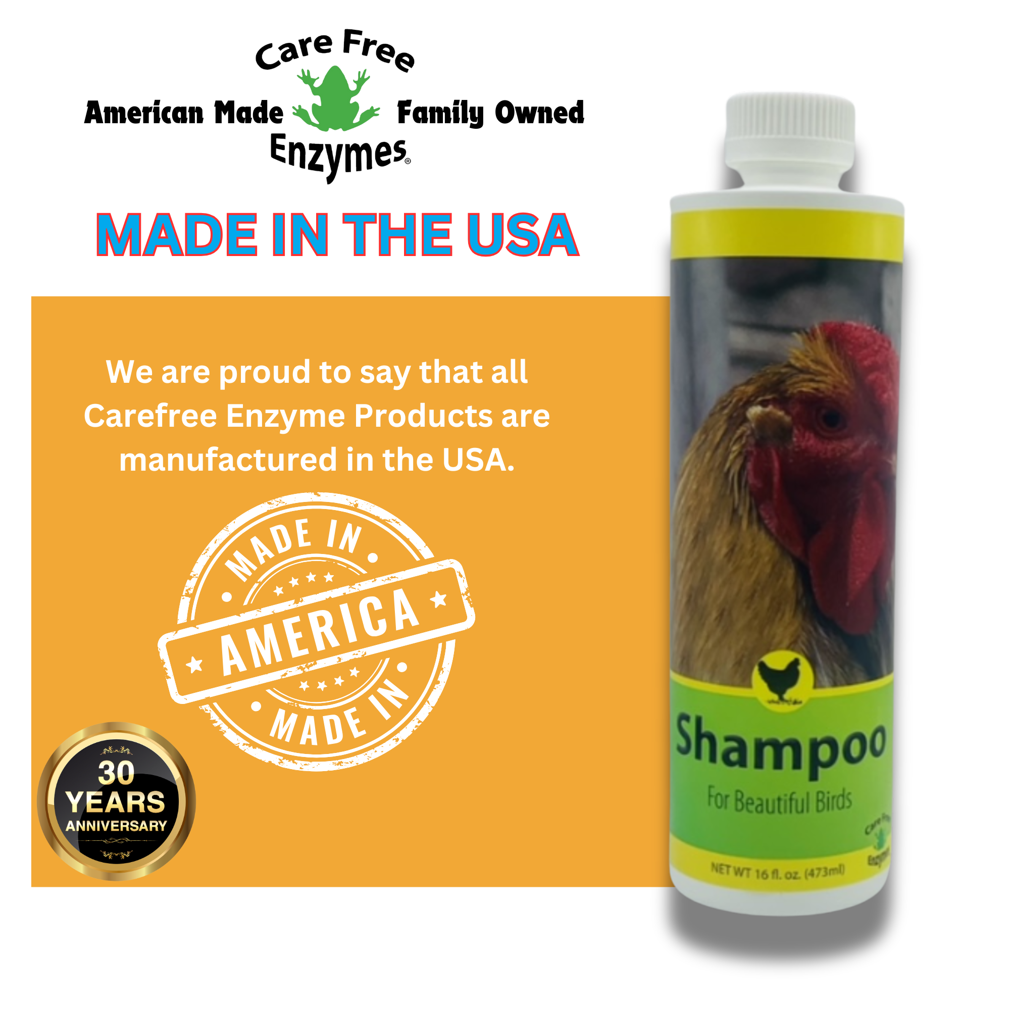 Gentle Poultry Shampoo for Show Chickens | Cleans & Conditions Feathers | 16 oz