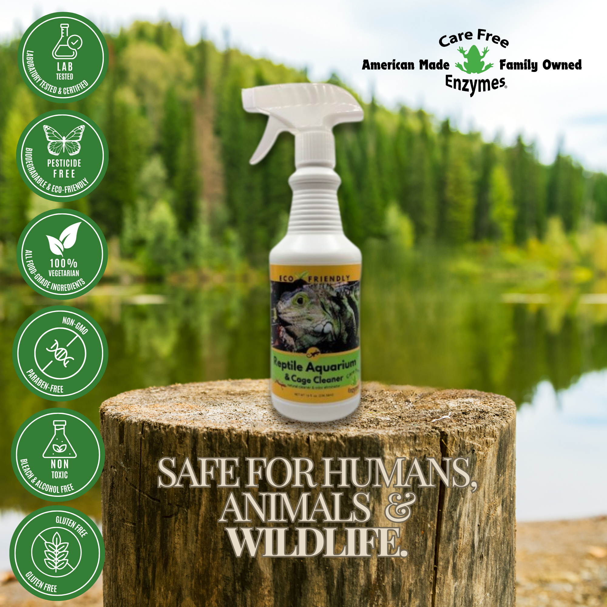 Reptile Habitat & Terrarium Cleaner | Safe for All Reptiles & Amphibians | 16 oz