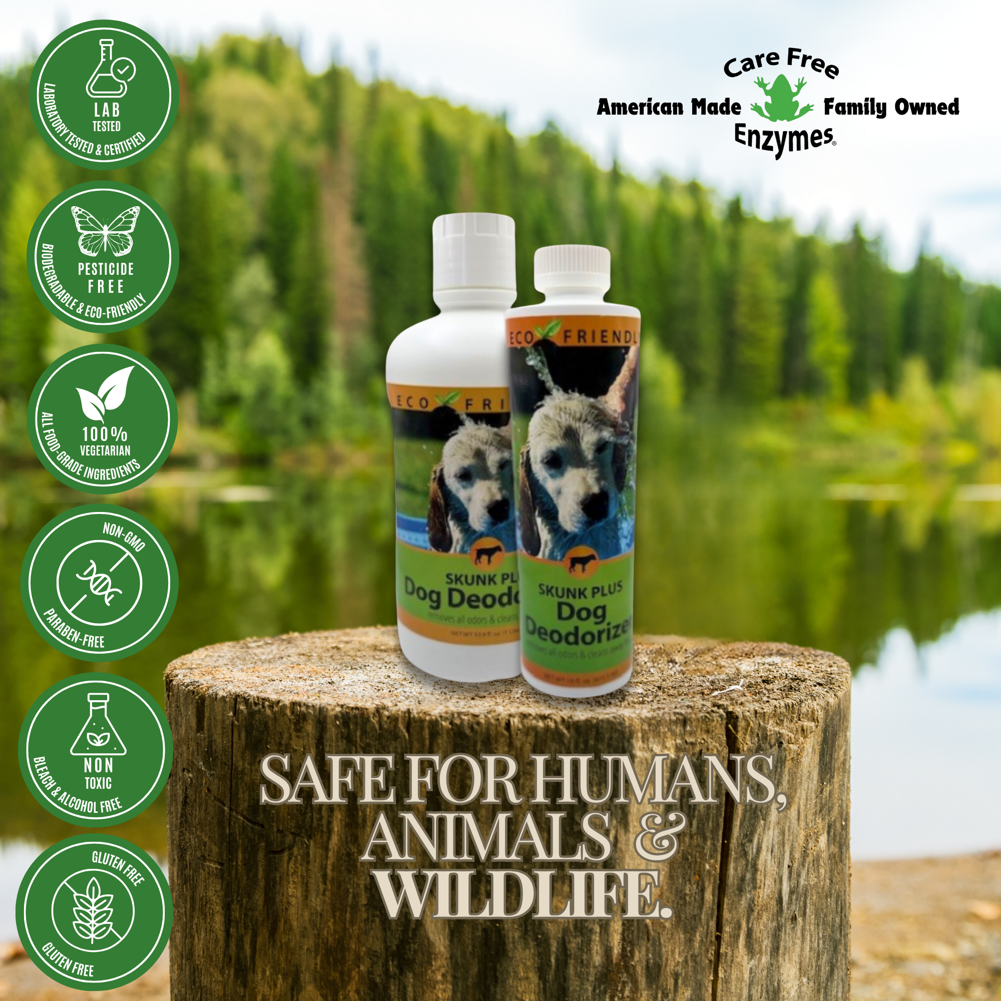 Skunk Odor Eliminator for Dogs & Cats | Skunk Plus Pet Deodorizer | 16 oz & 33.9 oz