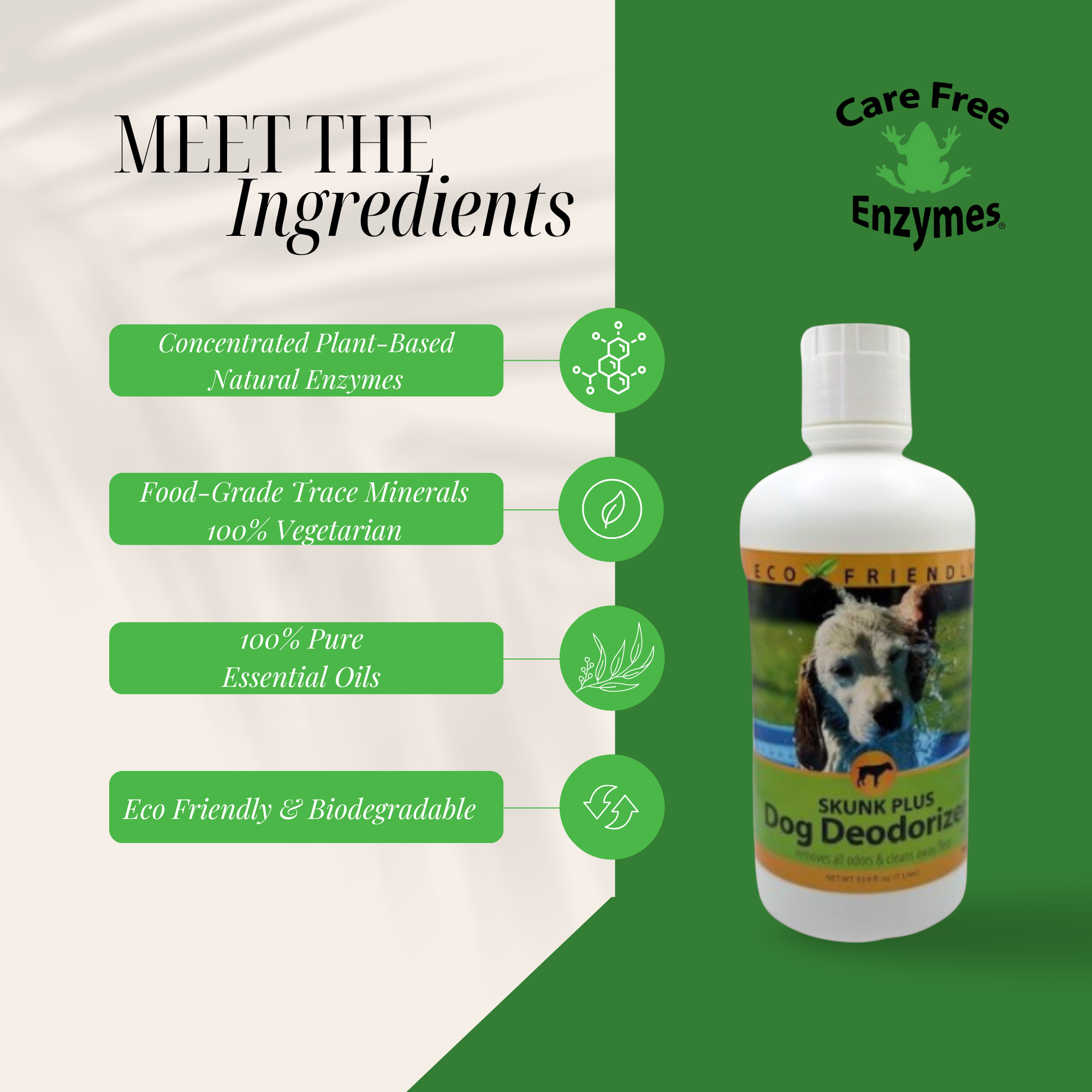 Skunk Odor Eliminator for Dogs & Cats | Skunk Plus Pet Deodorizer | 16 oz & 33.9 oz